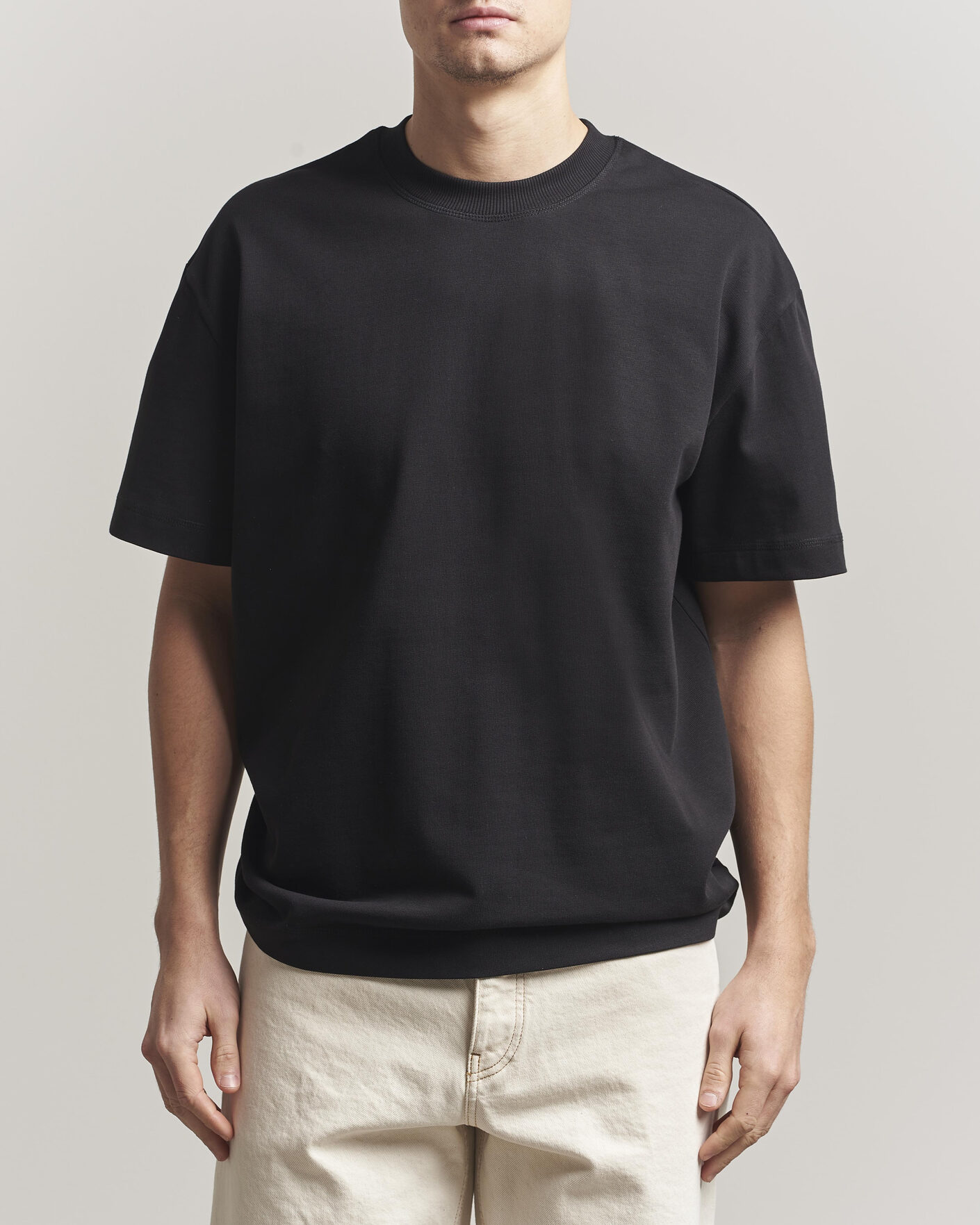 Herre | T-Shirts | LES DEUX | Carl Heavyweight T-Shirt Black