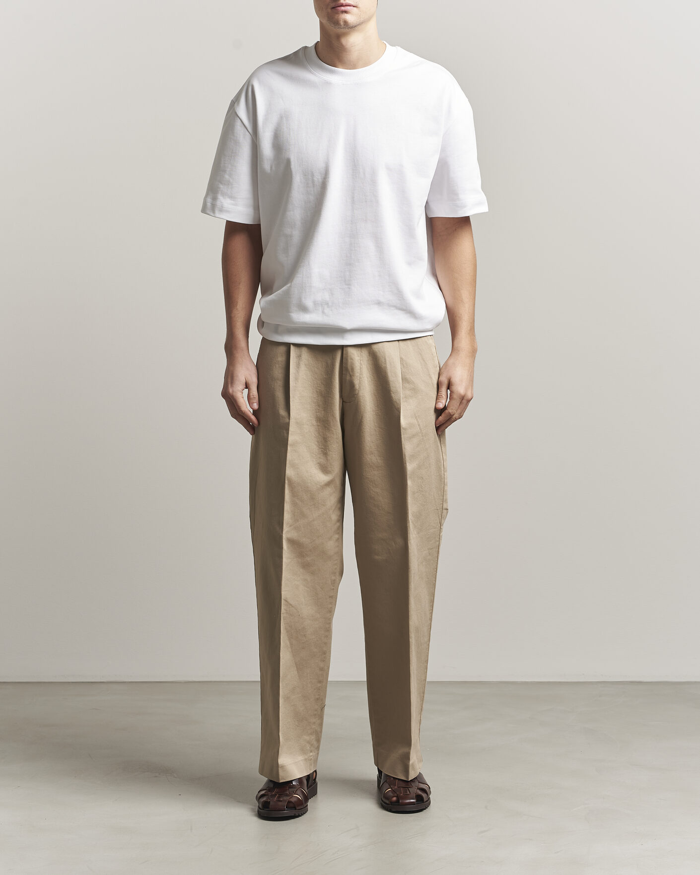 Herre | T-Shirts | LES DEUX | Carl Heavyweight T-Shirt White