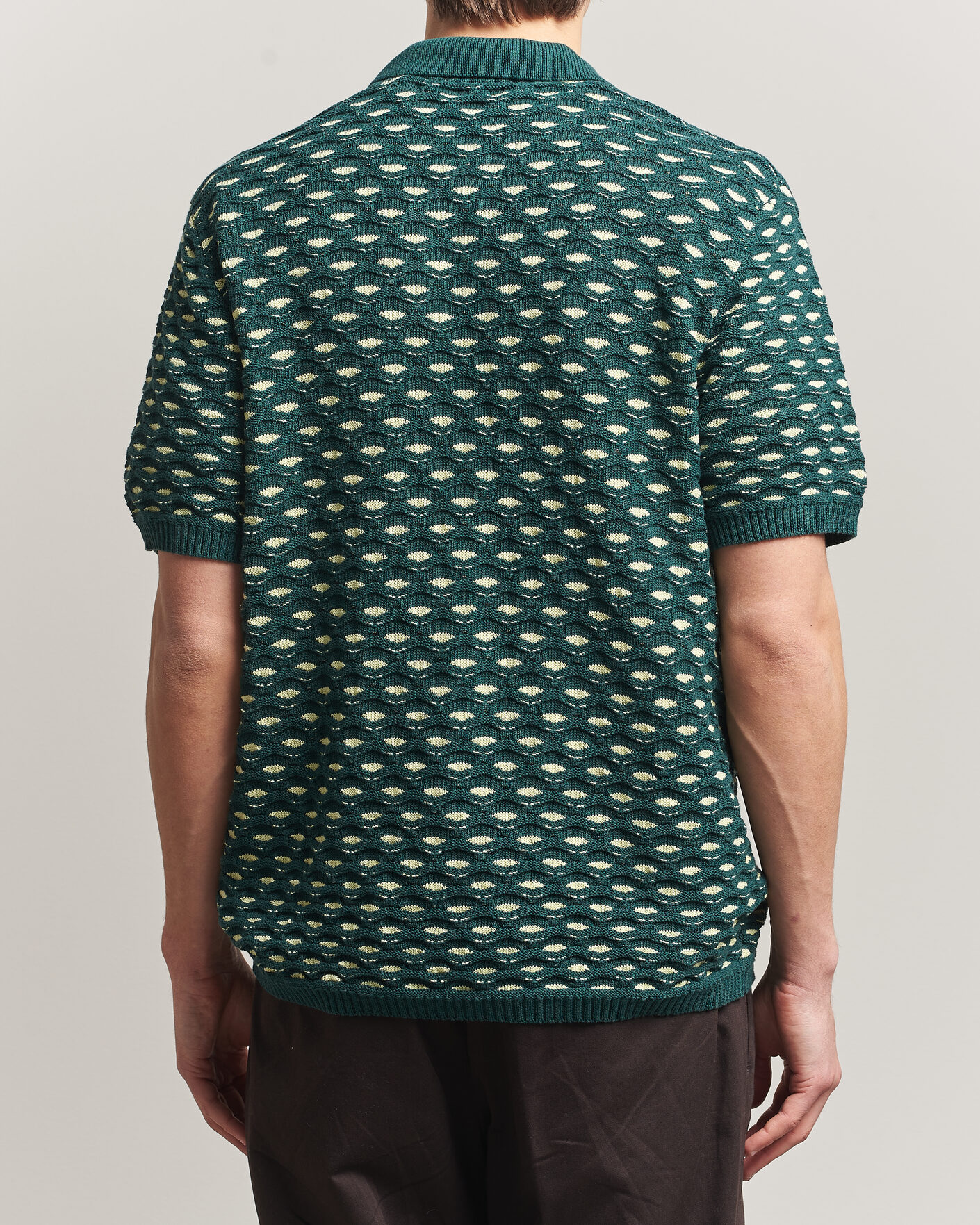 Herre | Polotrøjer | LES DEUX | Esmay Shell Knitted Polo Sea Moss Green