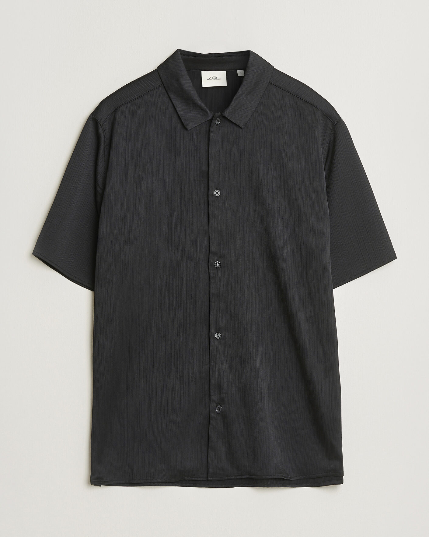 Herre | Skjorter | LES DEUX | Hector Plissé Short Sleeve Shirt Black