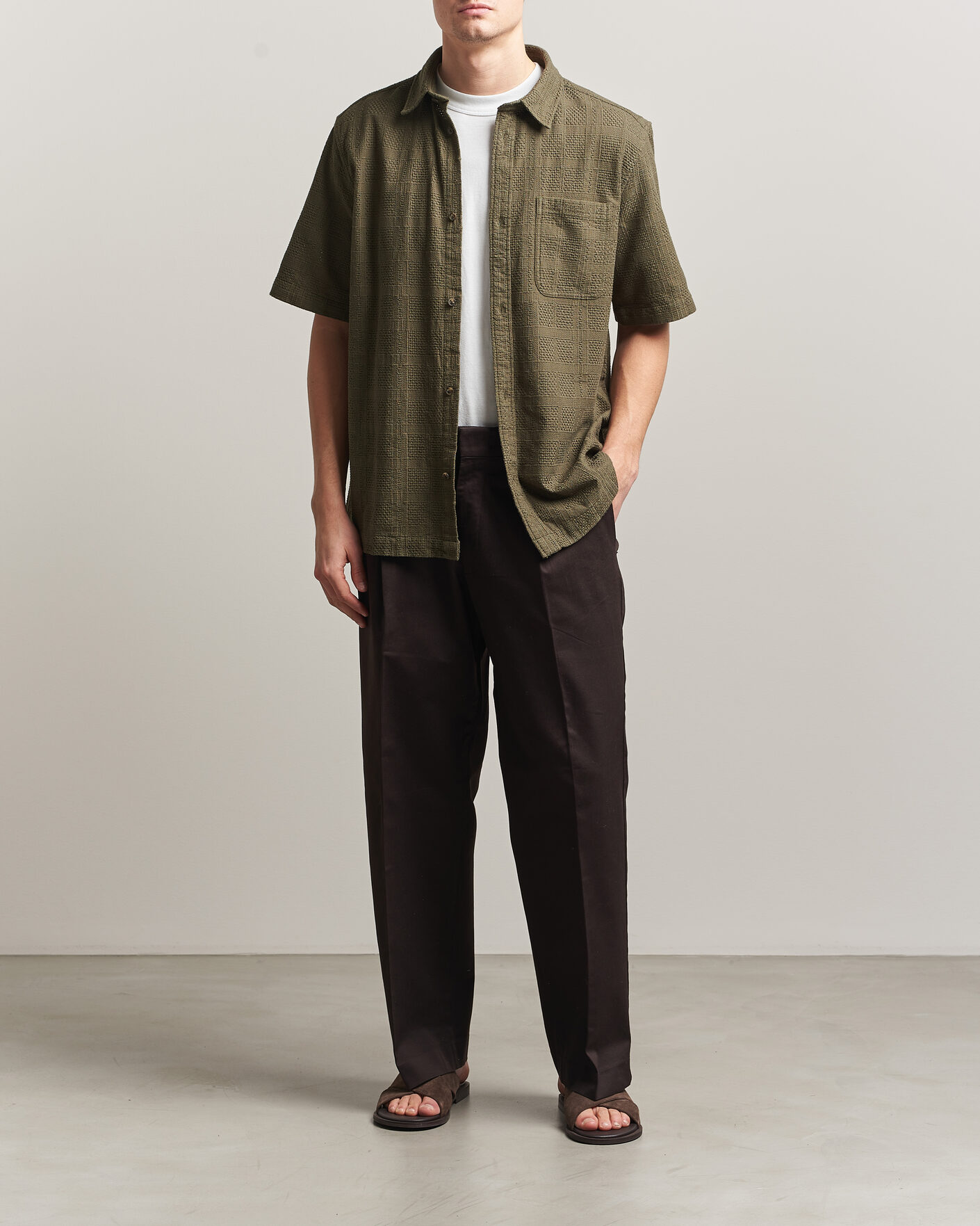 Herre | Skjorter | LES DEUX | Charlie Short Sleeve Shirt Olive Night