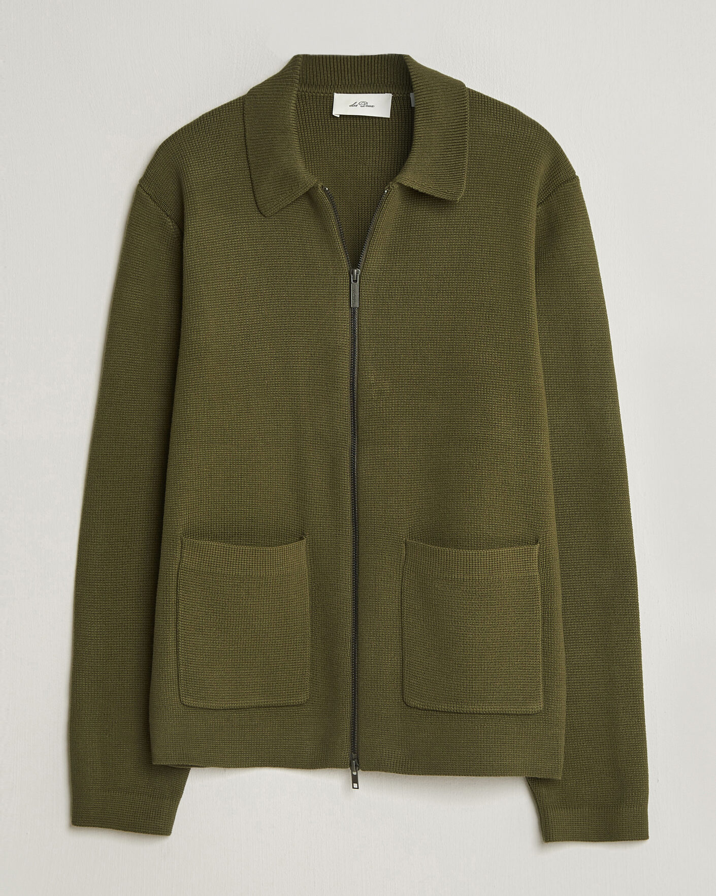 Herre | Trøjer | LES DEUX | Fisher Cotton Milano Zip Olive Night