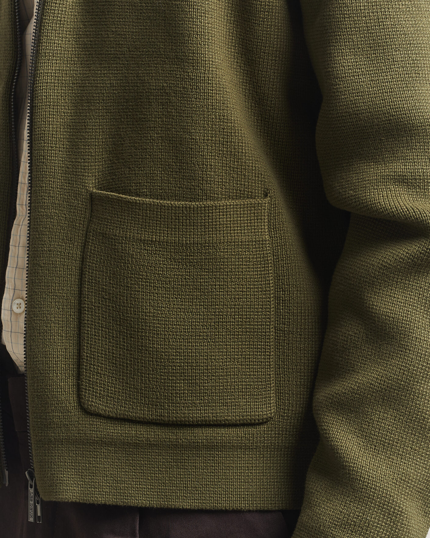 Herre | Trøjer | LES DEUX | Fisher Cotton Milano Zip Olive Night