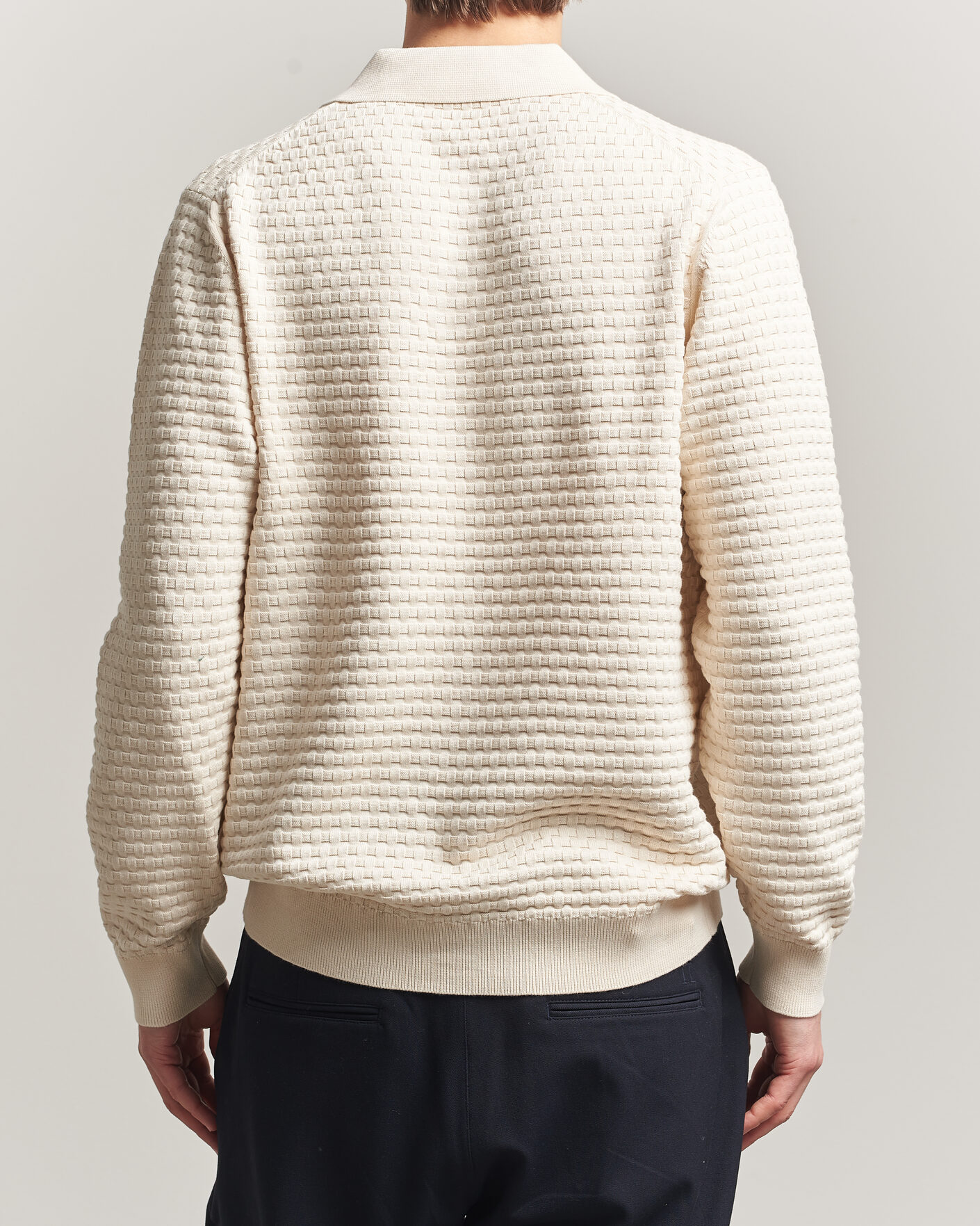 Herre | Trøjer | LES DEUX | Billy Weave Knitted Polo Light Ivory