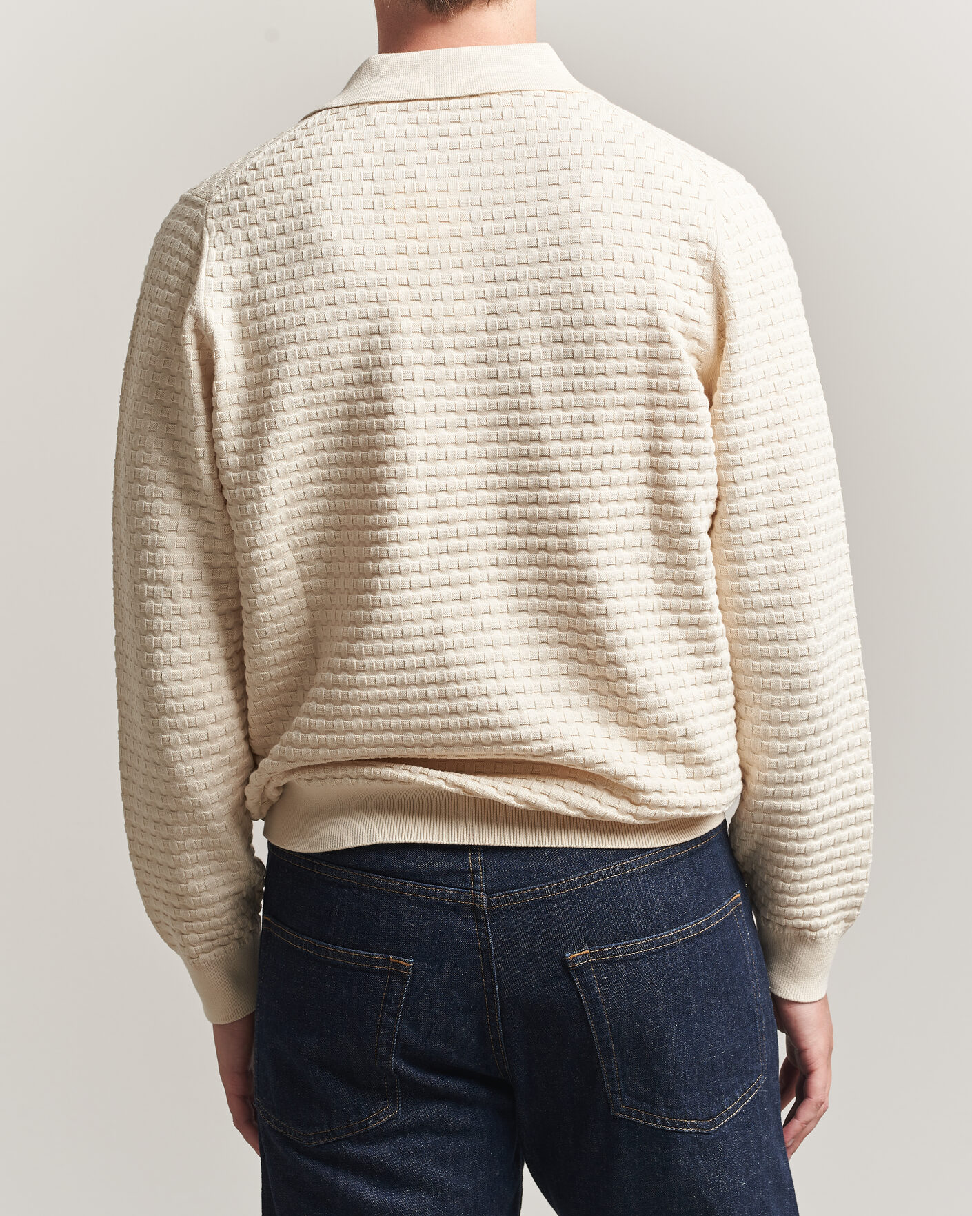 Herre | Trøjer | LES DEUX | Billy Weave Knitted Polo Light Ivory