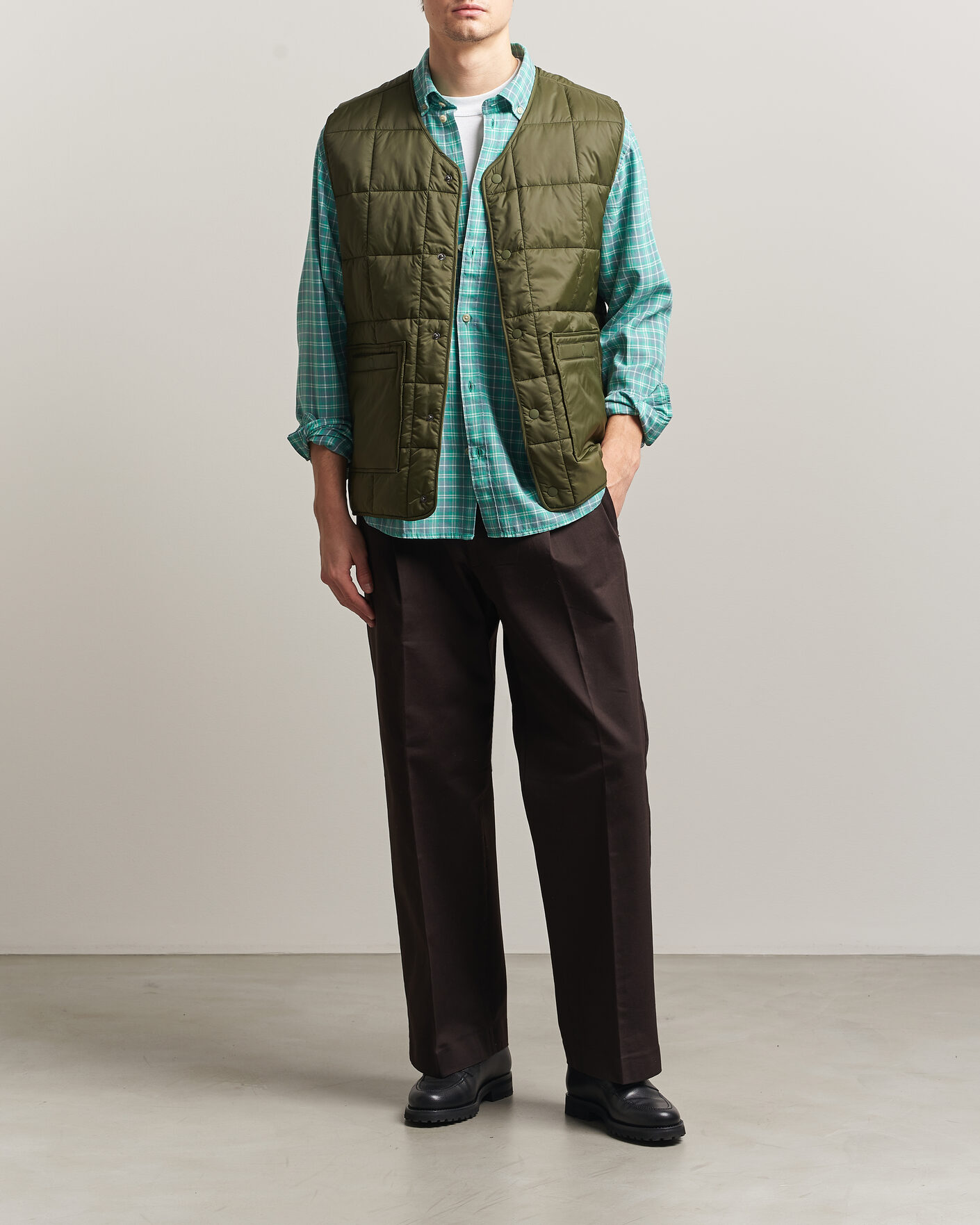 Herre | Veste | LES DEUX | Matt Quilted Vest Olive Night