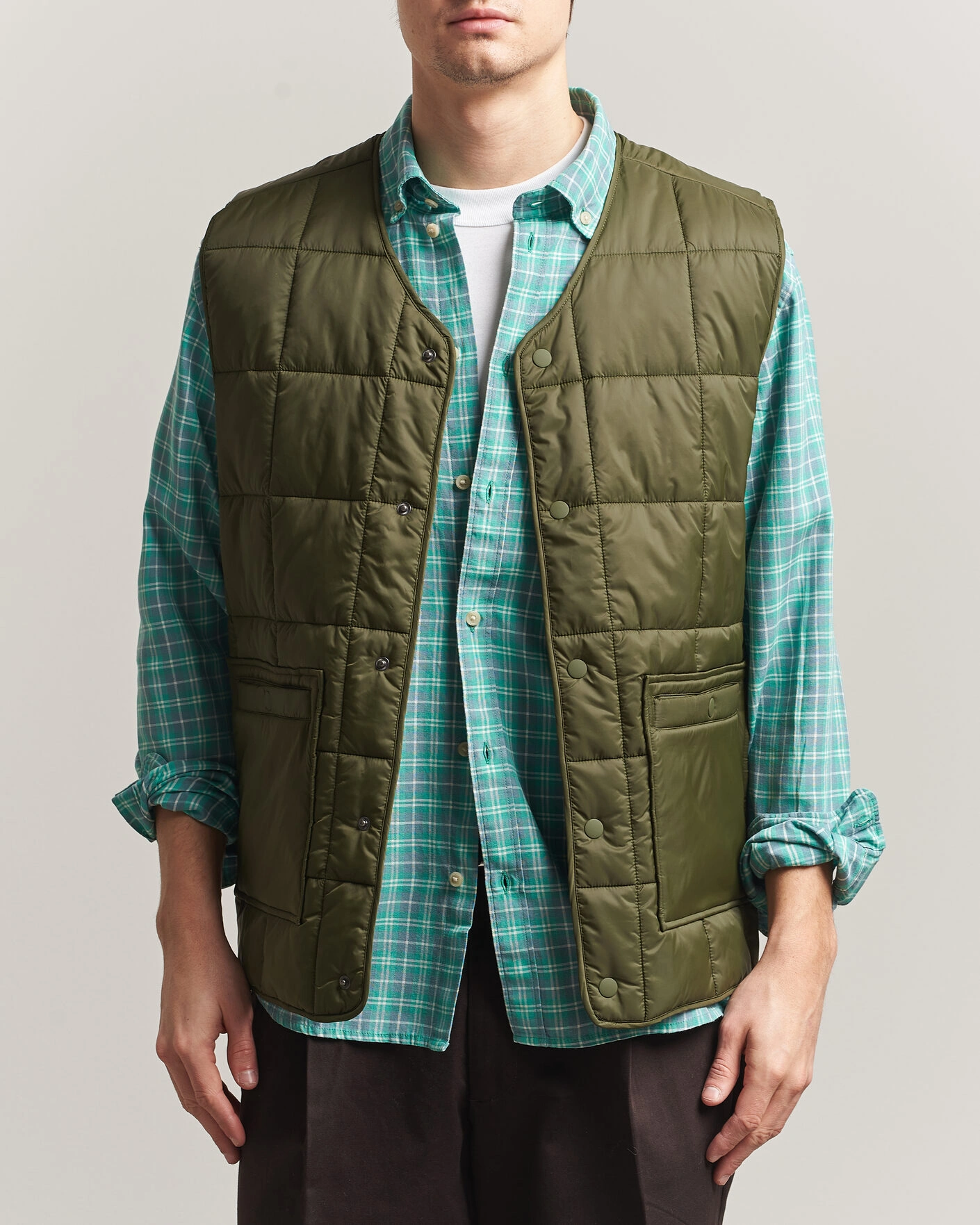 Herre | Veste | LES DEUX | Matt Quilted Vest Olive Night