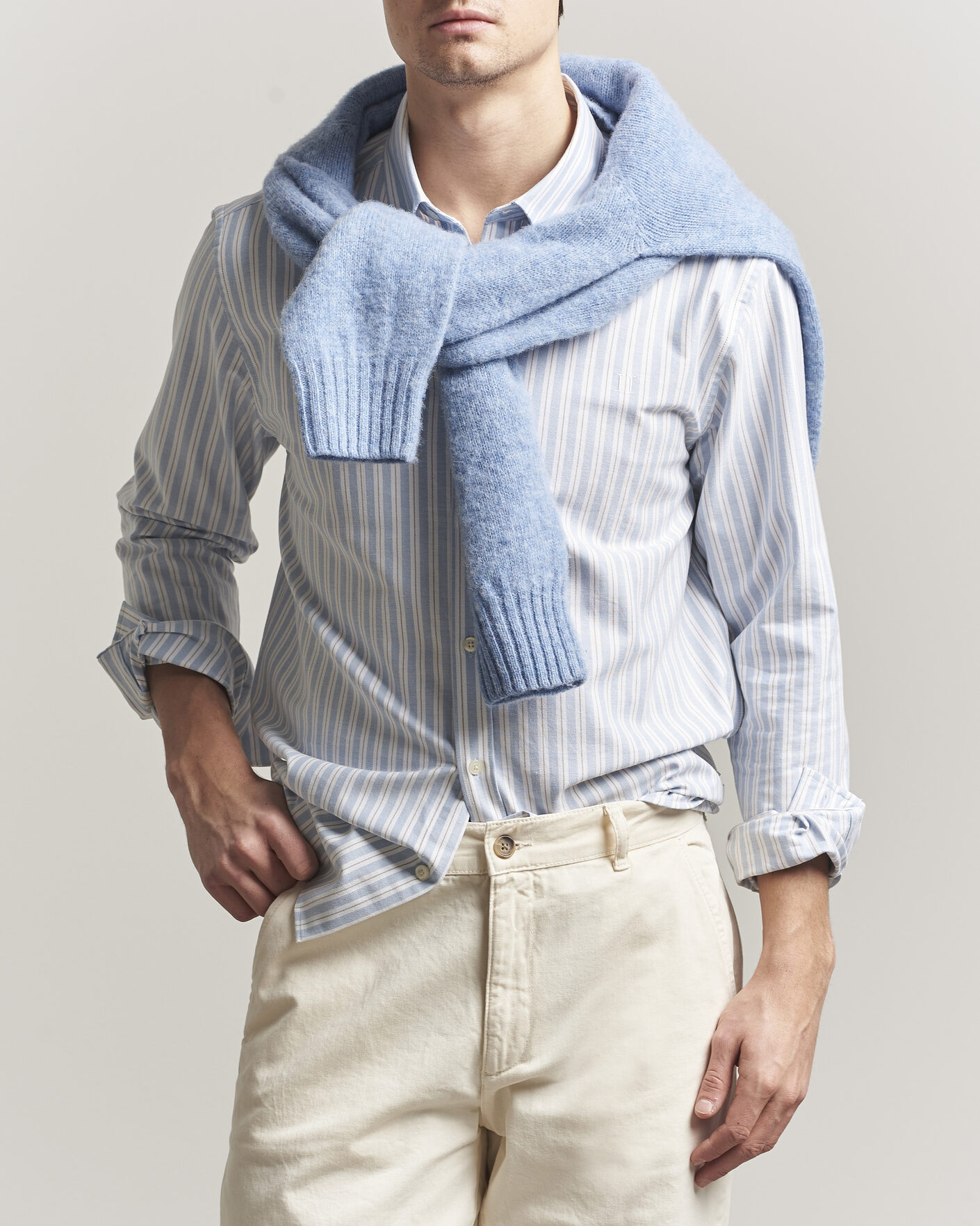 Herre | Skjorter | LES DEUX | Konrad Striped Oxford Shirt Allure Blue