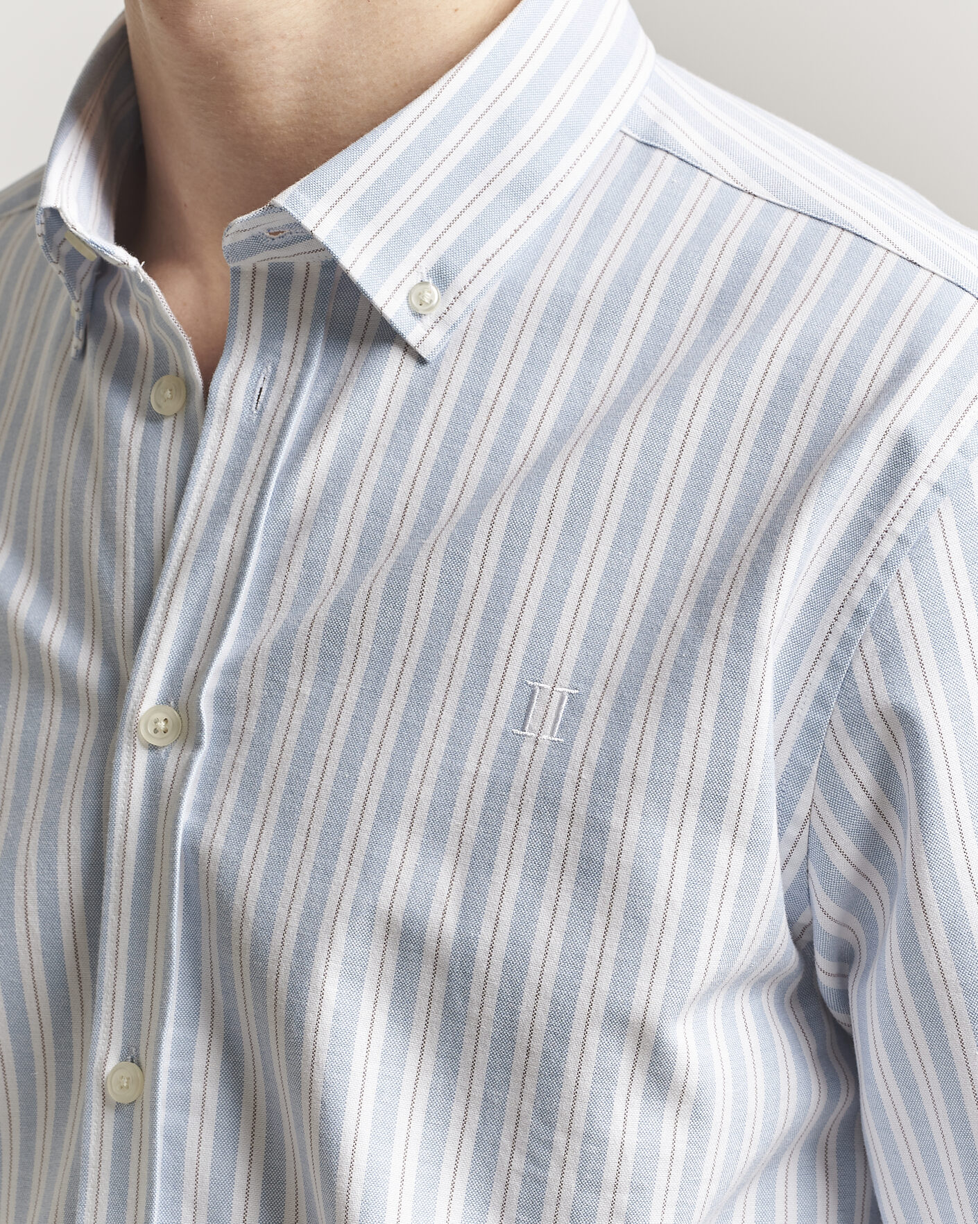 Herre | Skjorter | LES DEUX | Konrad Striped Oxford Shirt Allure Blue