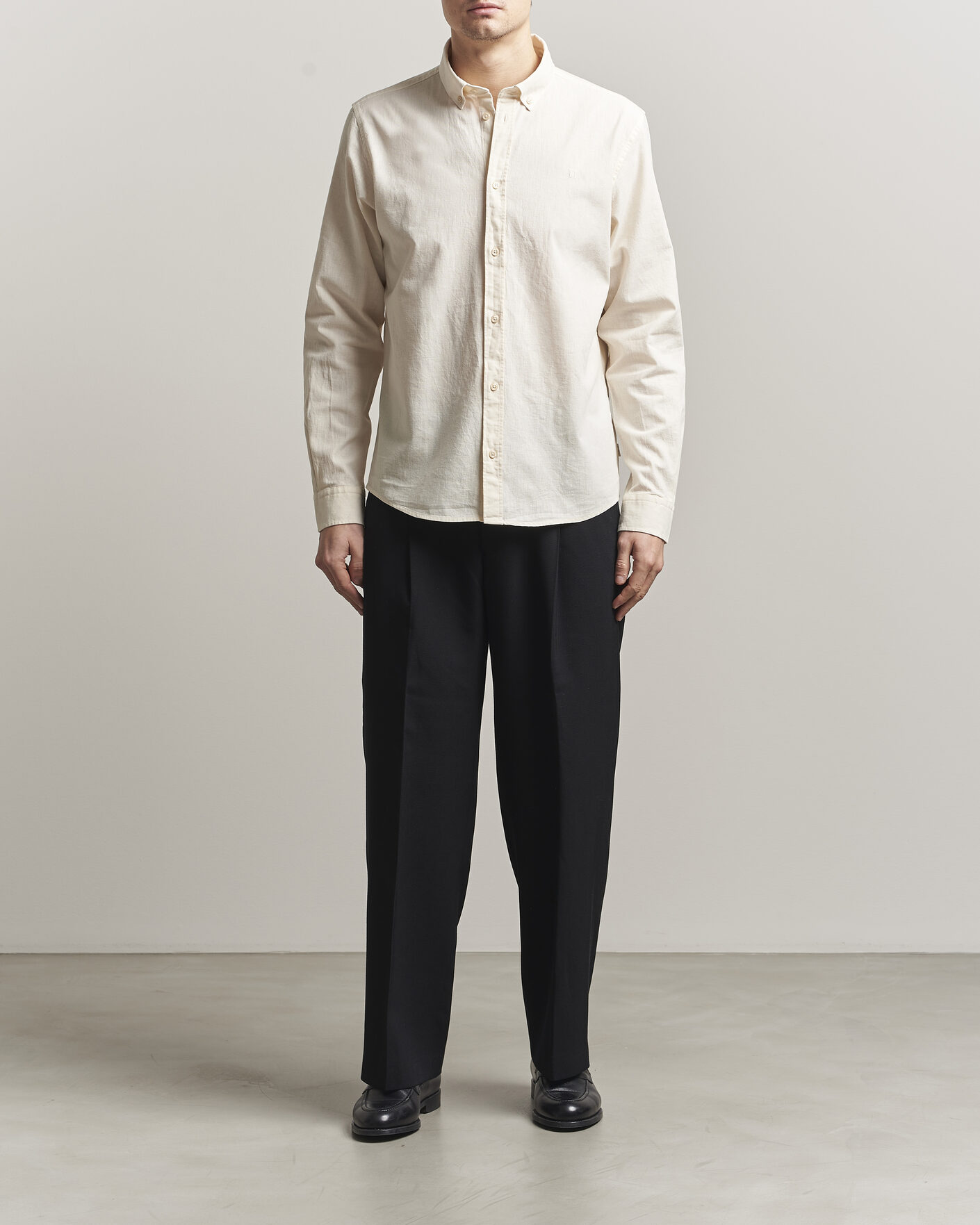 Herre | Skjorter | LES DEUX | Konrad Cotton/Linen Shirt Eggnog White