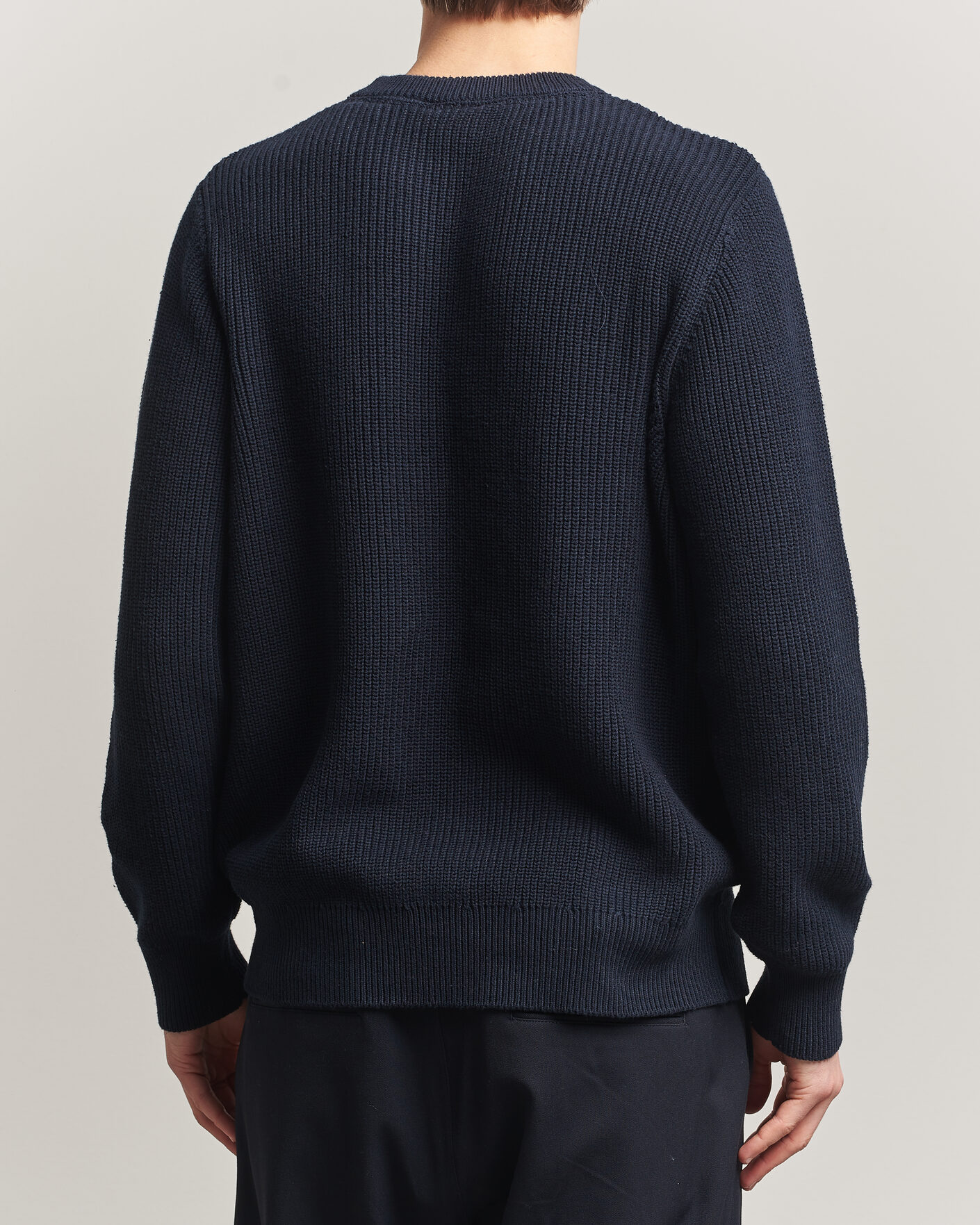 Herre | Trøjer | LES DEUX | Garry Rib Crew Neck Knit Dark Navy