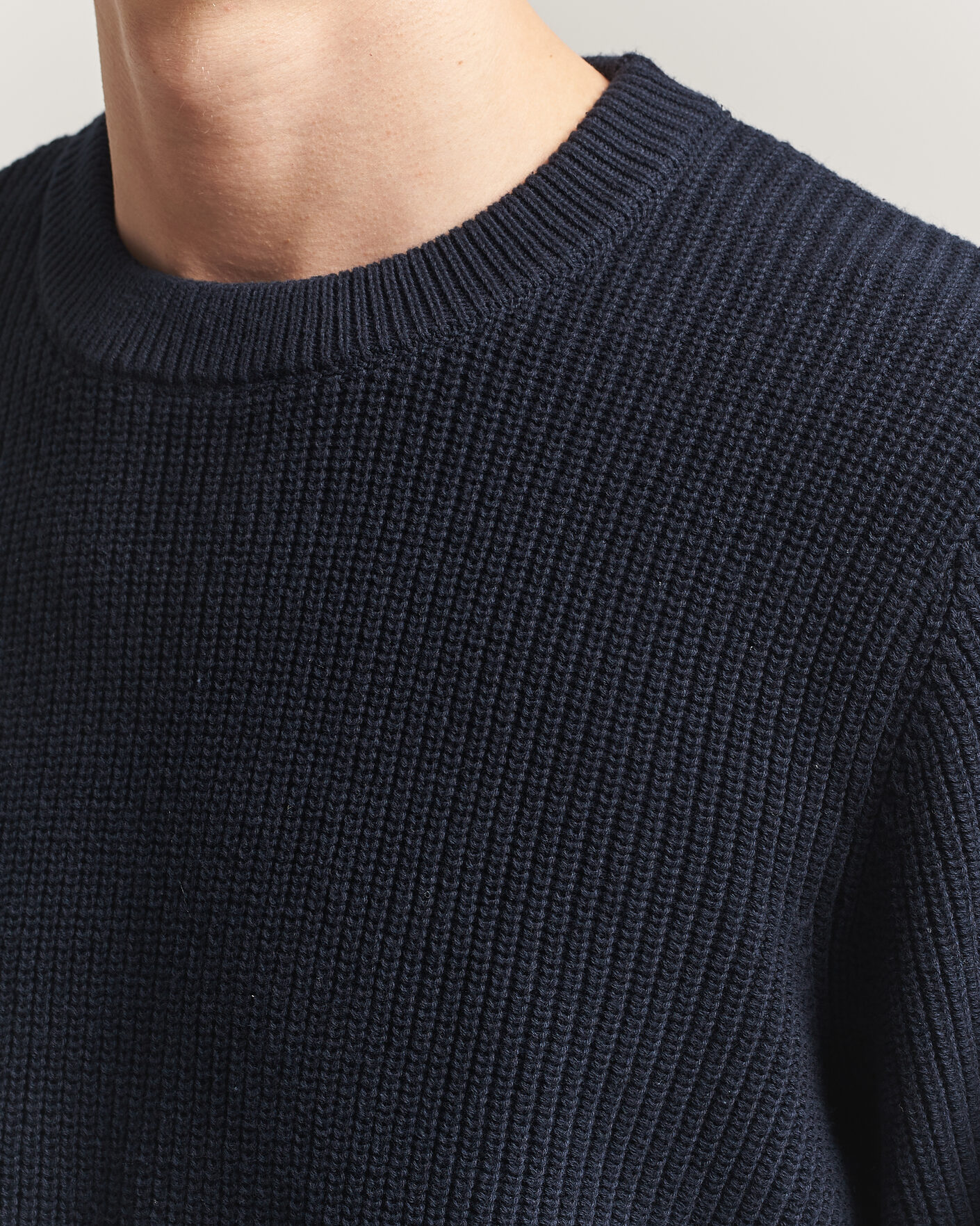 Herre | Trøjer | LES DEUX | Garry Rib Crew Neck Knit Dark Navy