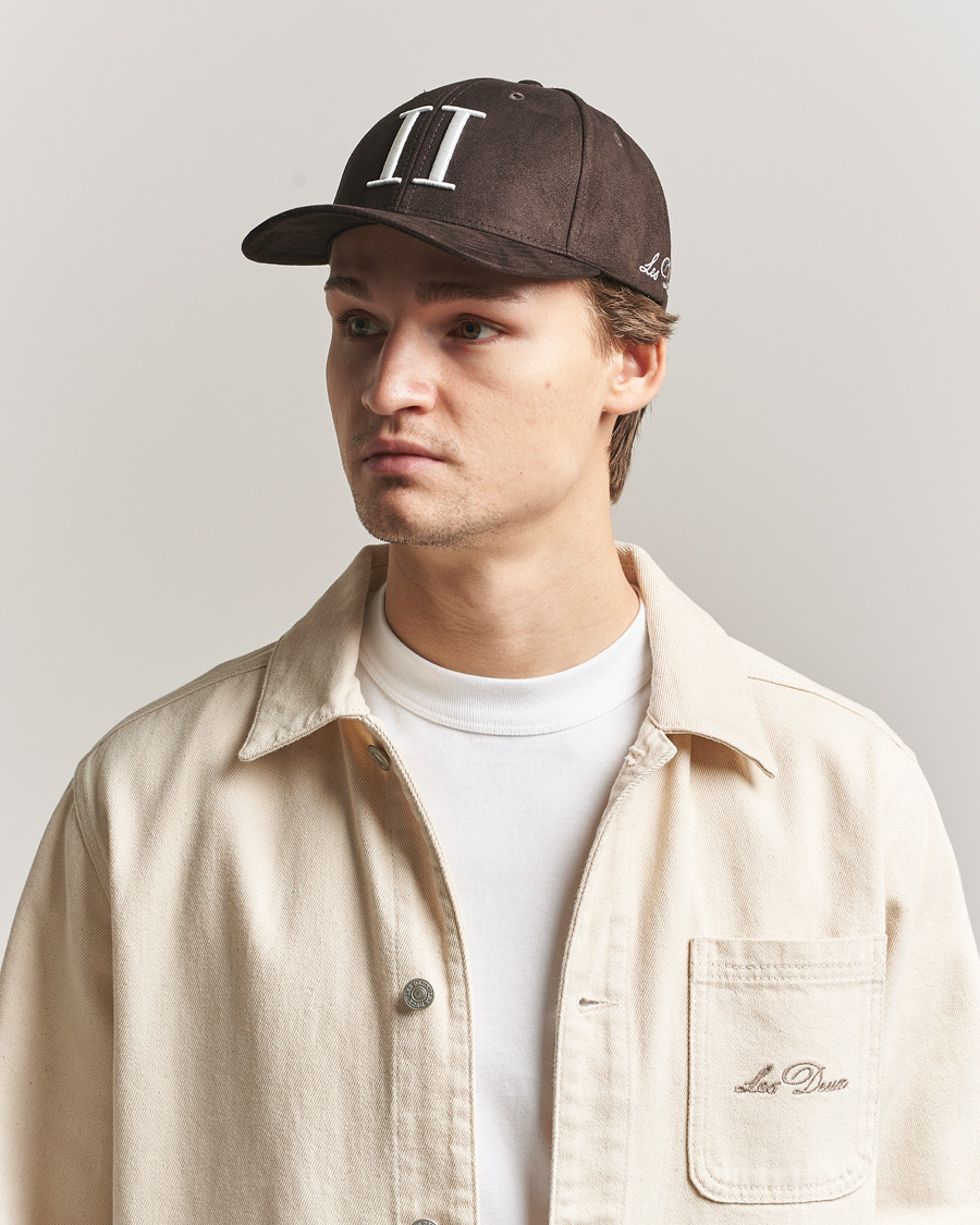 Herre | Hatte & kasketter | LES DEUX | Encore Suede Baseball Cap Coffee Brown