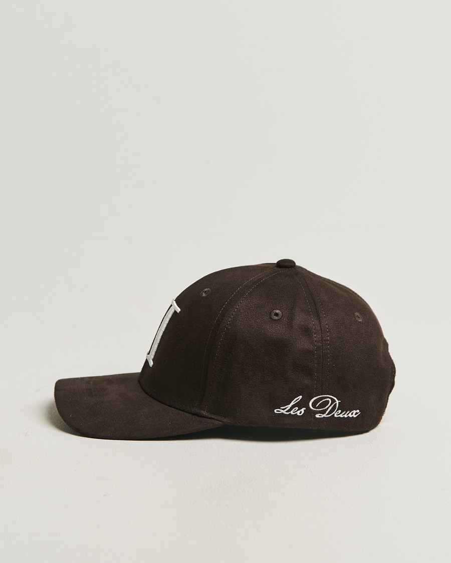 Herre | Hatte & kasketter | LES DEUX | Encore Suede Baseball Cap Coffee Brown