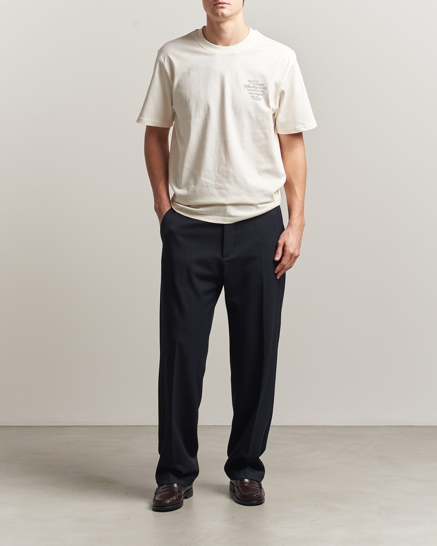 Herre | Bukser | LES DEUX | Como Solid Slack Pants Dark Navy