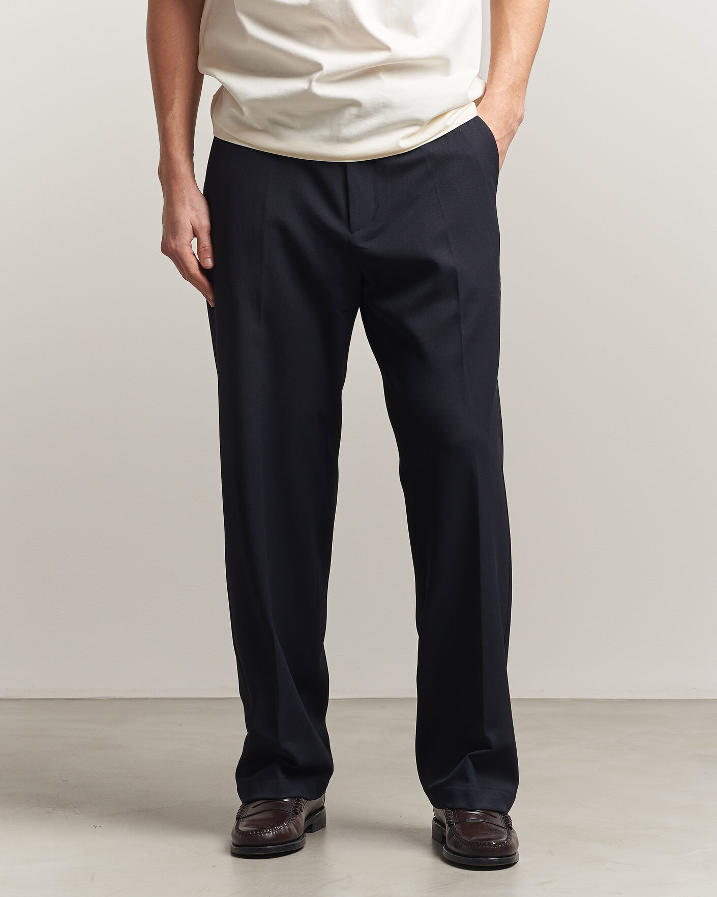 Herre | Bukser | LES DEUX | Como Solid Slack Pants Dark Navy