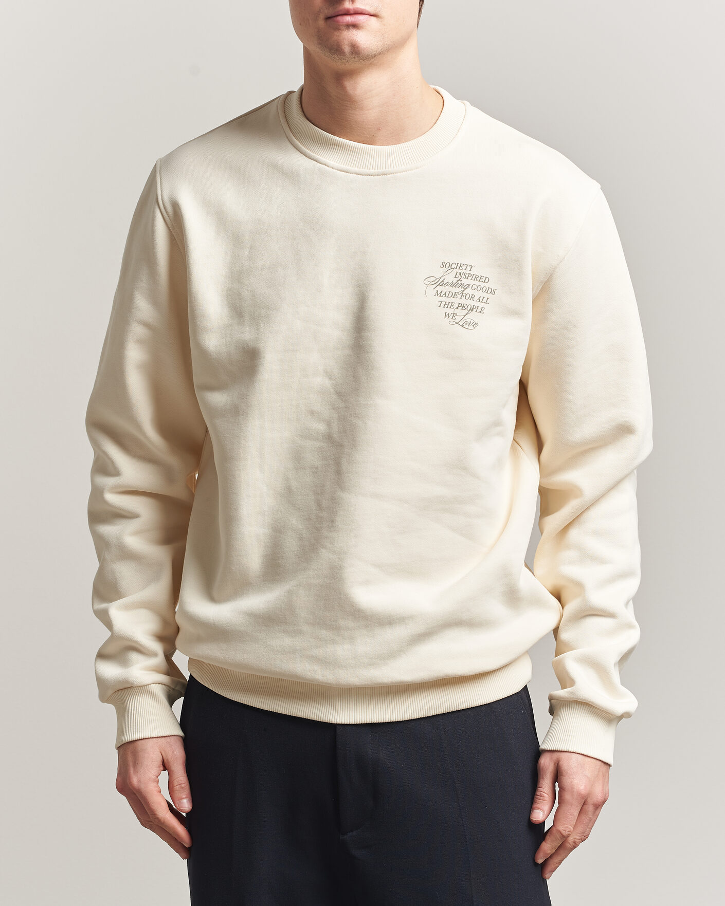 Herre | Trøjer | LES DEUX | Ben Faience Sweatshirt Eggnog White