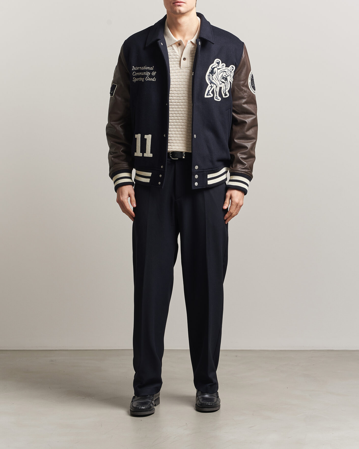 Herre | Jakker | LES DEUX | Basket Varsity Wool Jacket Dark Navy