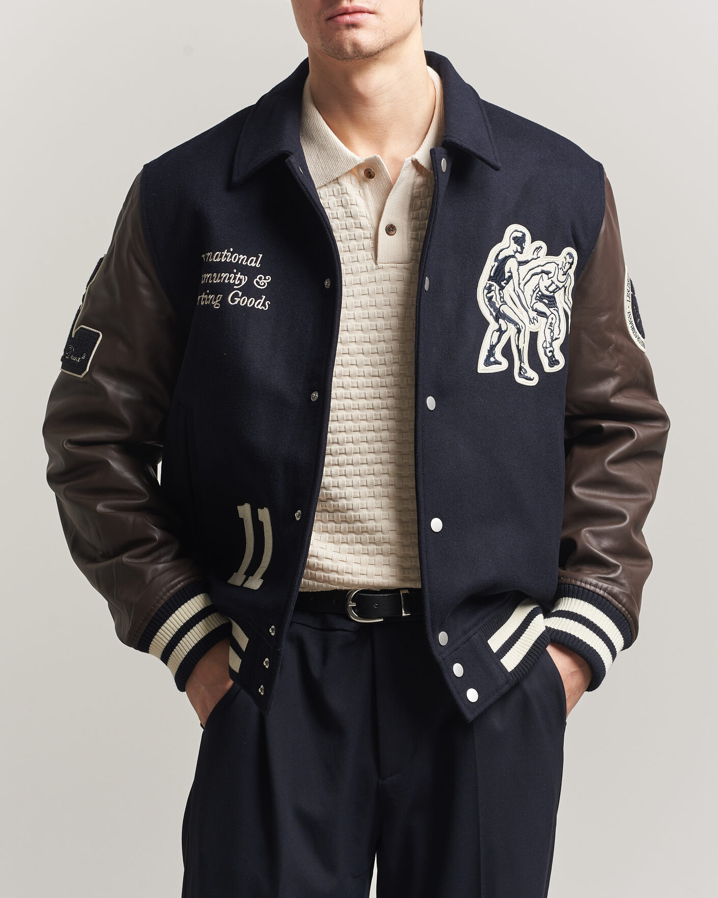Herre | Jakker | LES DEUX | Basket Varsity Wool Jacket Dark Navy