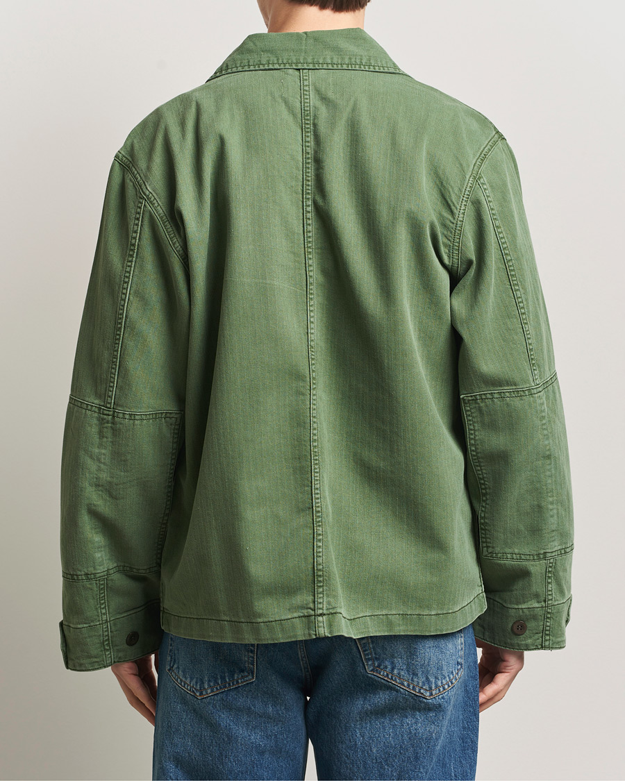 Herre | Jakker | Jeanerica | Luc Herringbone Shirt Jacket Chevron Green