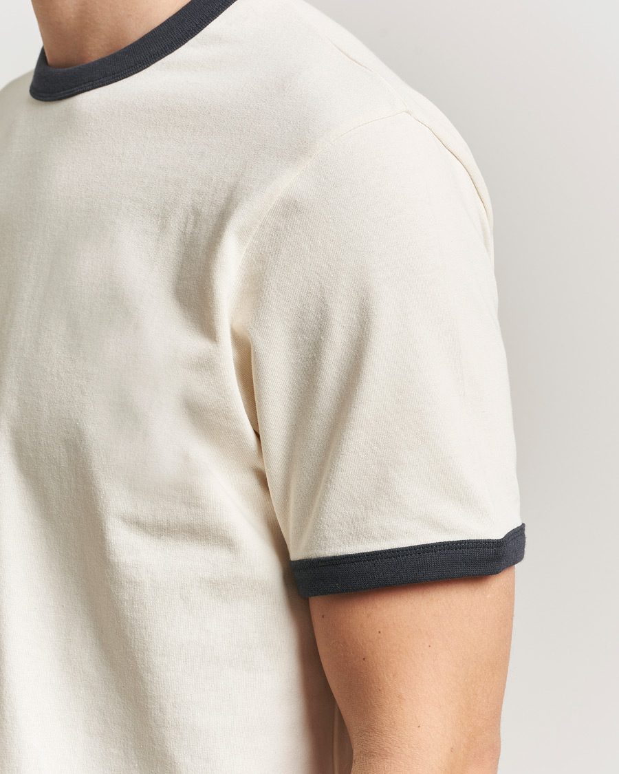 Herre | T-Shirts | Jeanerica | Ringer Crew Neck T-Shirt Off White