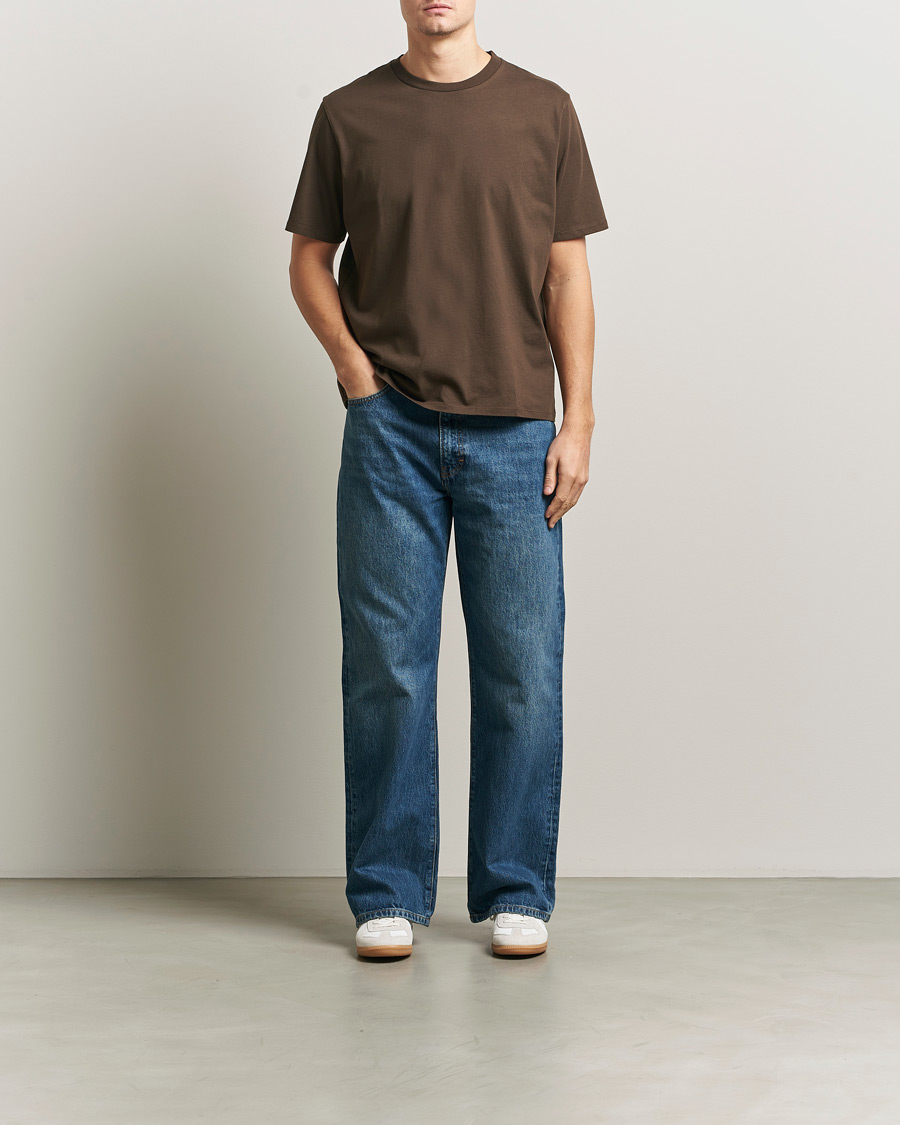 Herre | T-Shirts | Jeanerica | Delon Crew Neck T-Shirt Brown