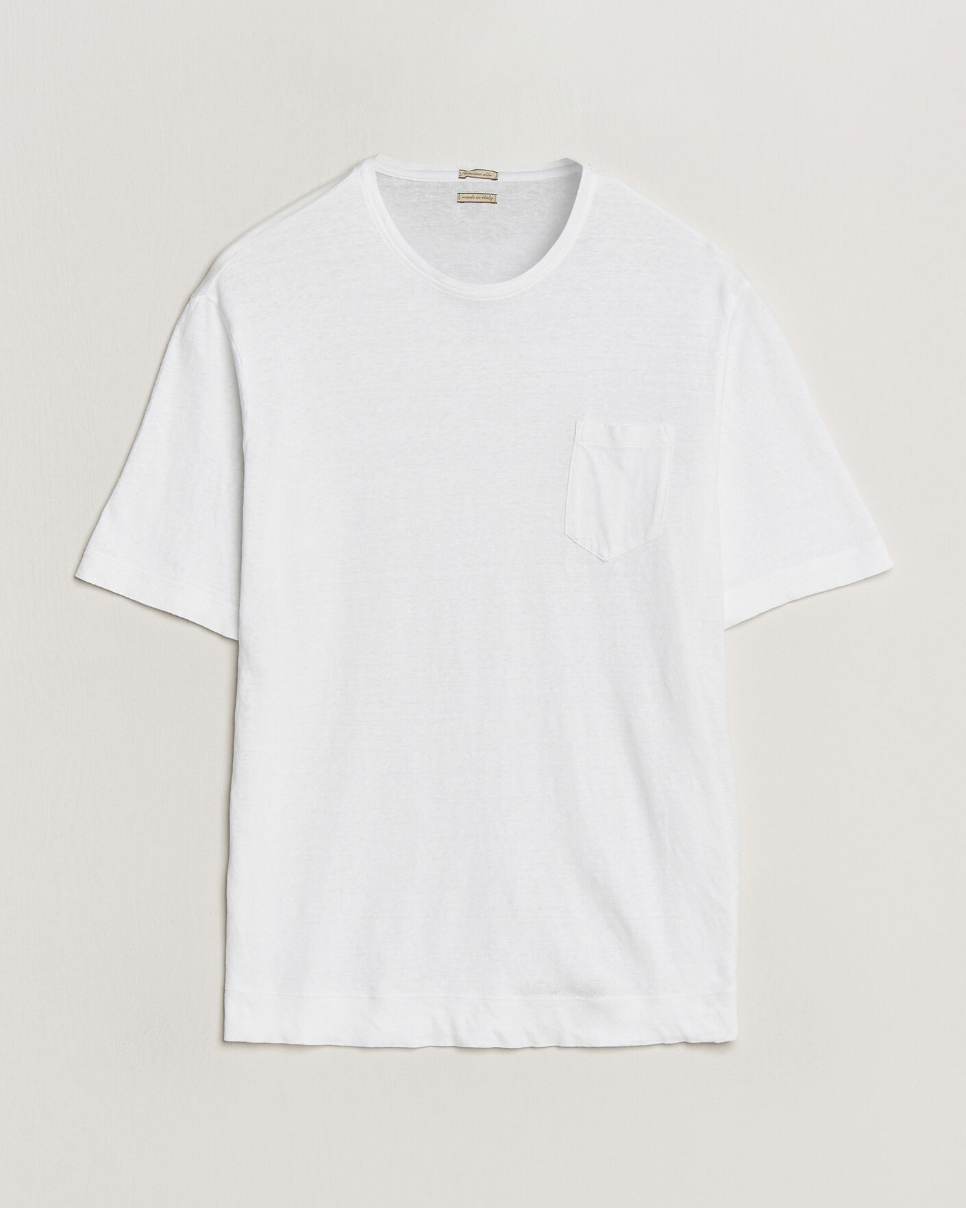 Herre | T-Shirts | Massimo Alba | Panarea Cotton/Linen T-Shirt White