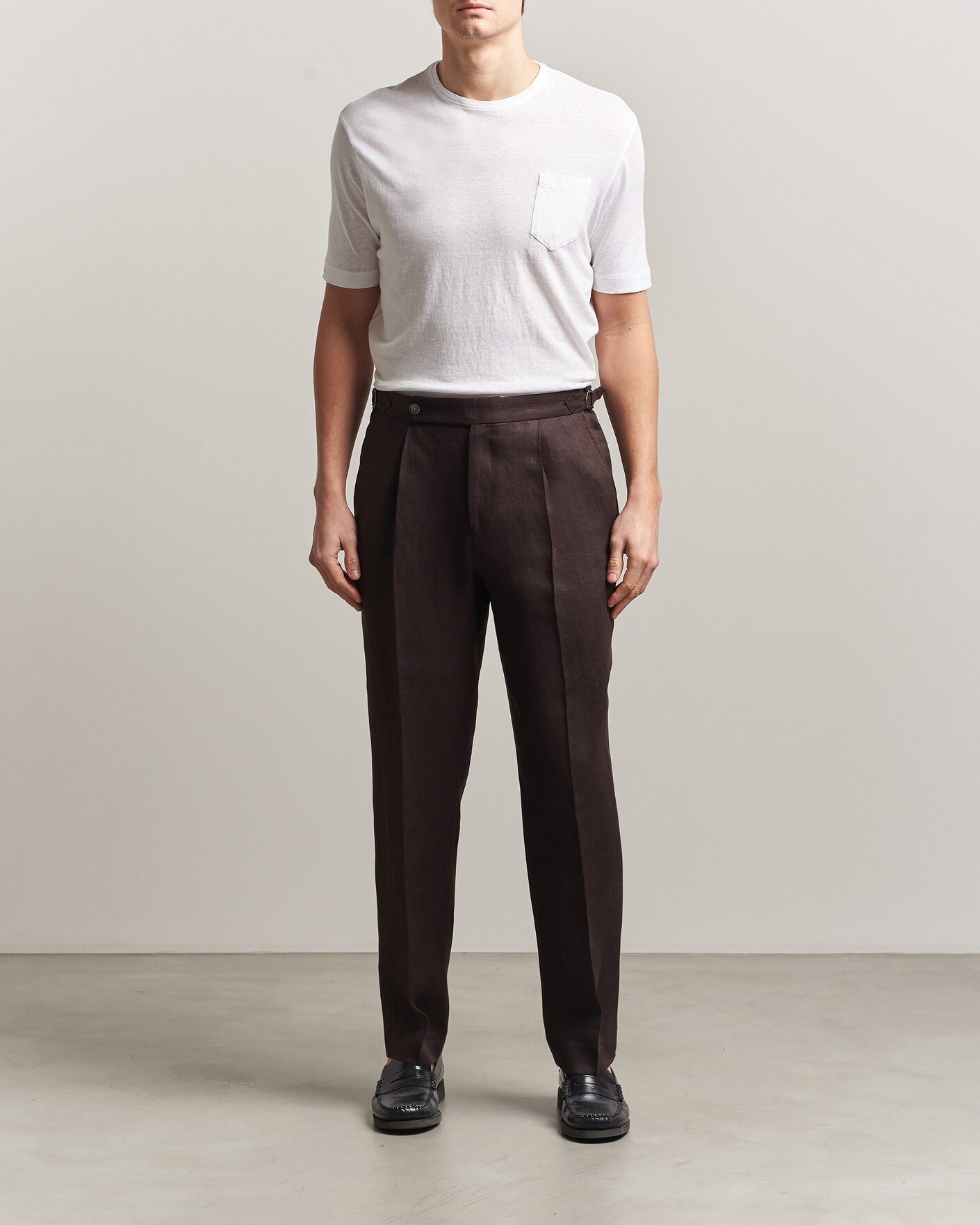 Herre | T-Shirts | Massimo Alba | Panarea Cotton/Linen T-Shirt White