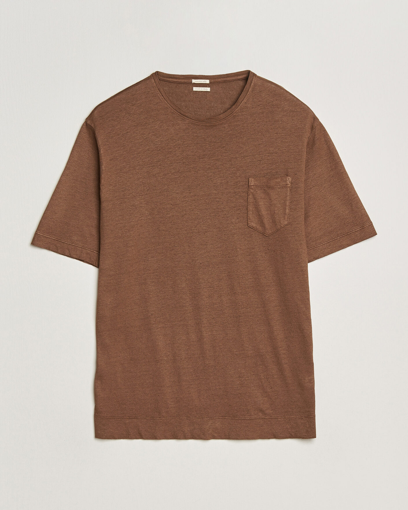 Herre | T-Shirts | Massimo Alba | Panarea Cotton/Linen T-Shirt Wood