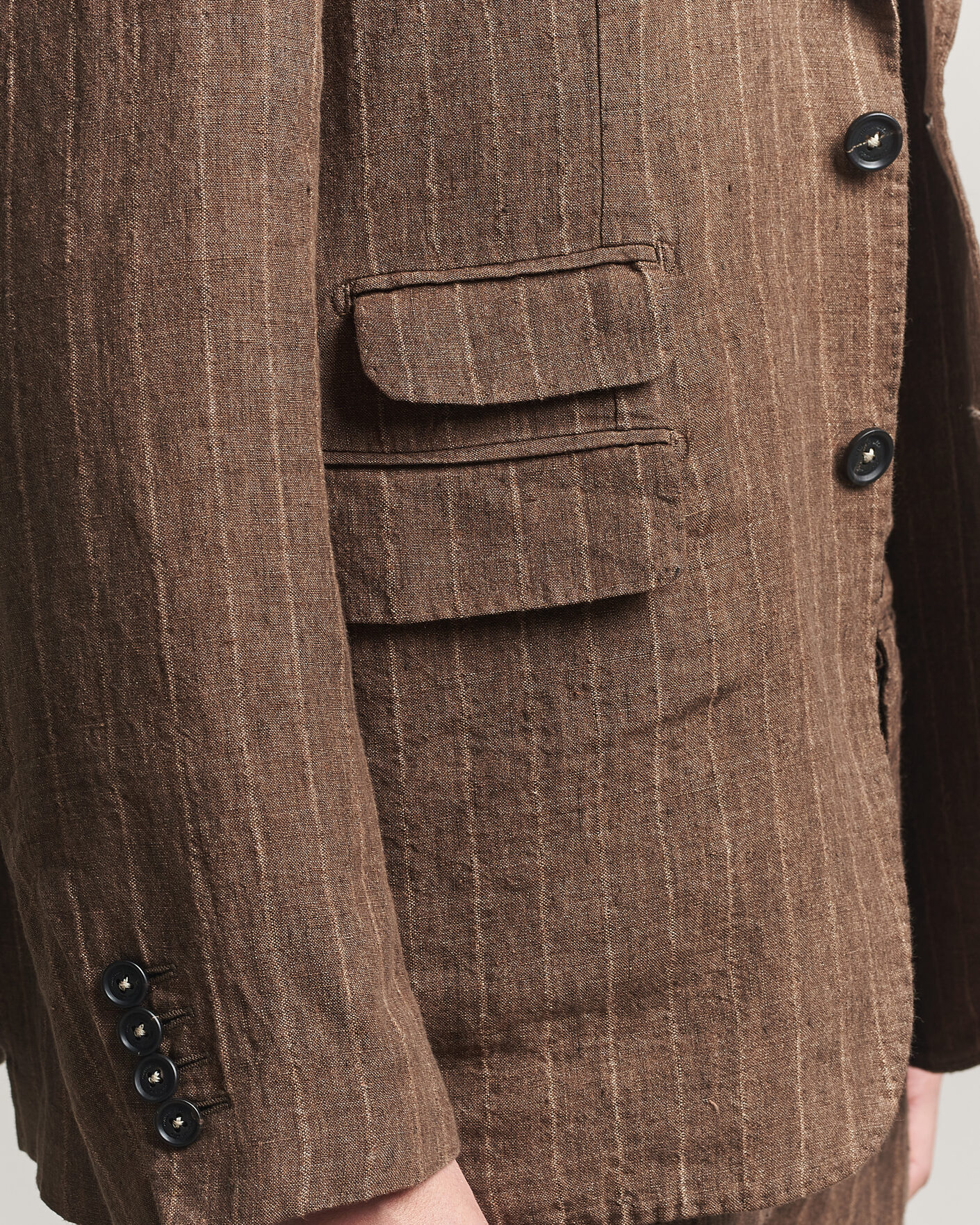 Herre | Jakkesæt | Massimo Alba | Sloop Linen Suit Brown Pinstripe