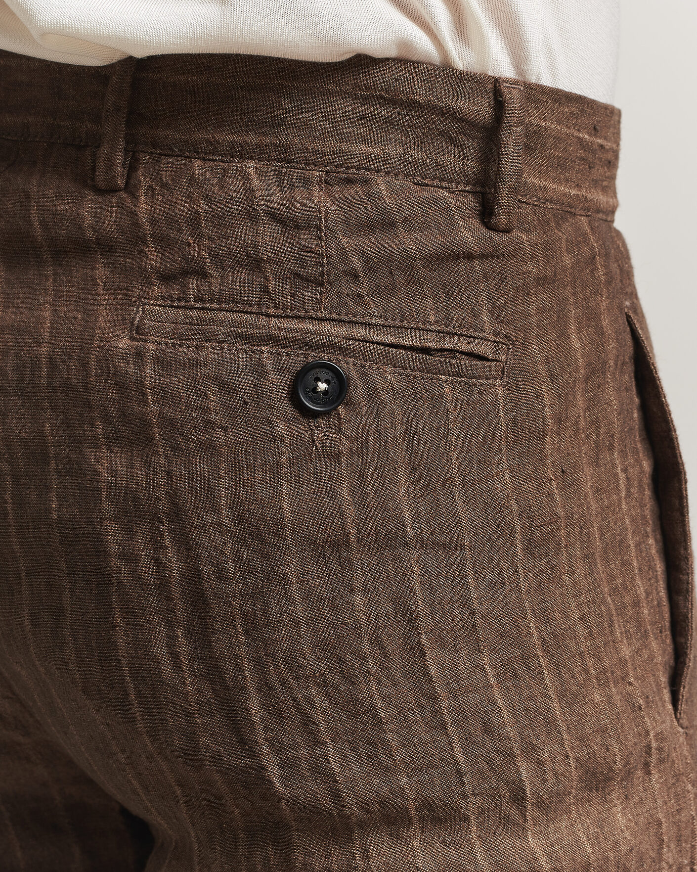 Herre | Jakkesæt | Massimo Alba | Sloop Linen Suit Brown Pinstripe