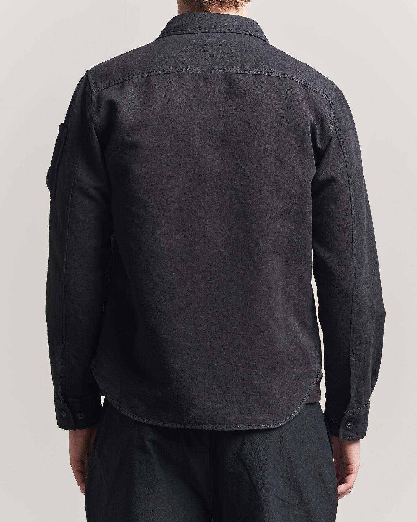 Herre | Skjorter | C.P. Company | Cotton/Linen Pocket Shirt Black