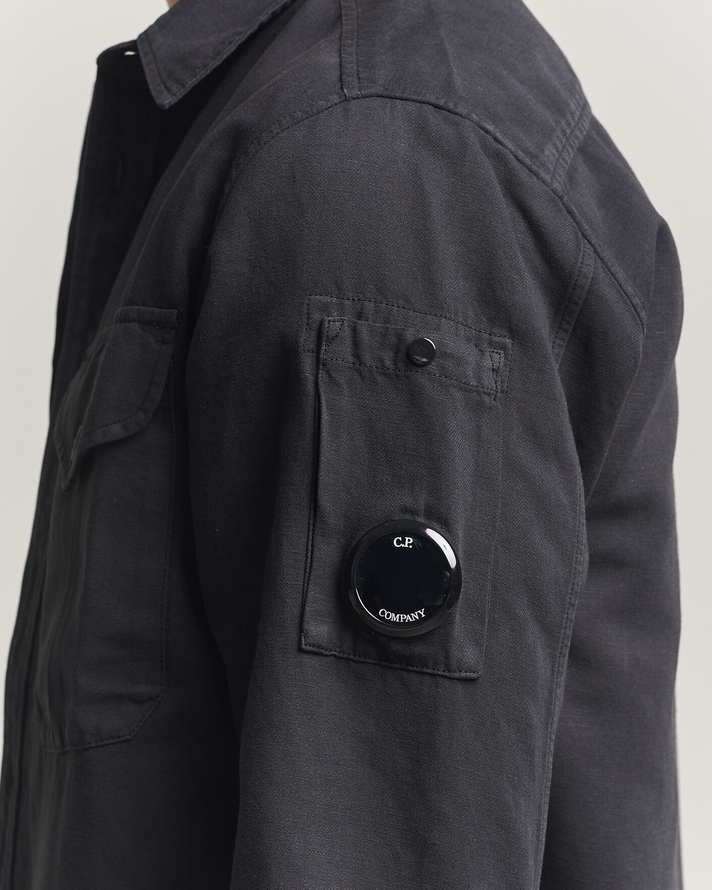 Herre | Skjorter | C.P. Company | Cotton/Linen Pocket Shirt Black