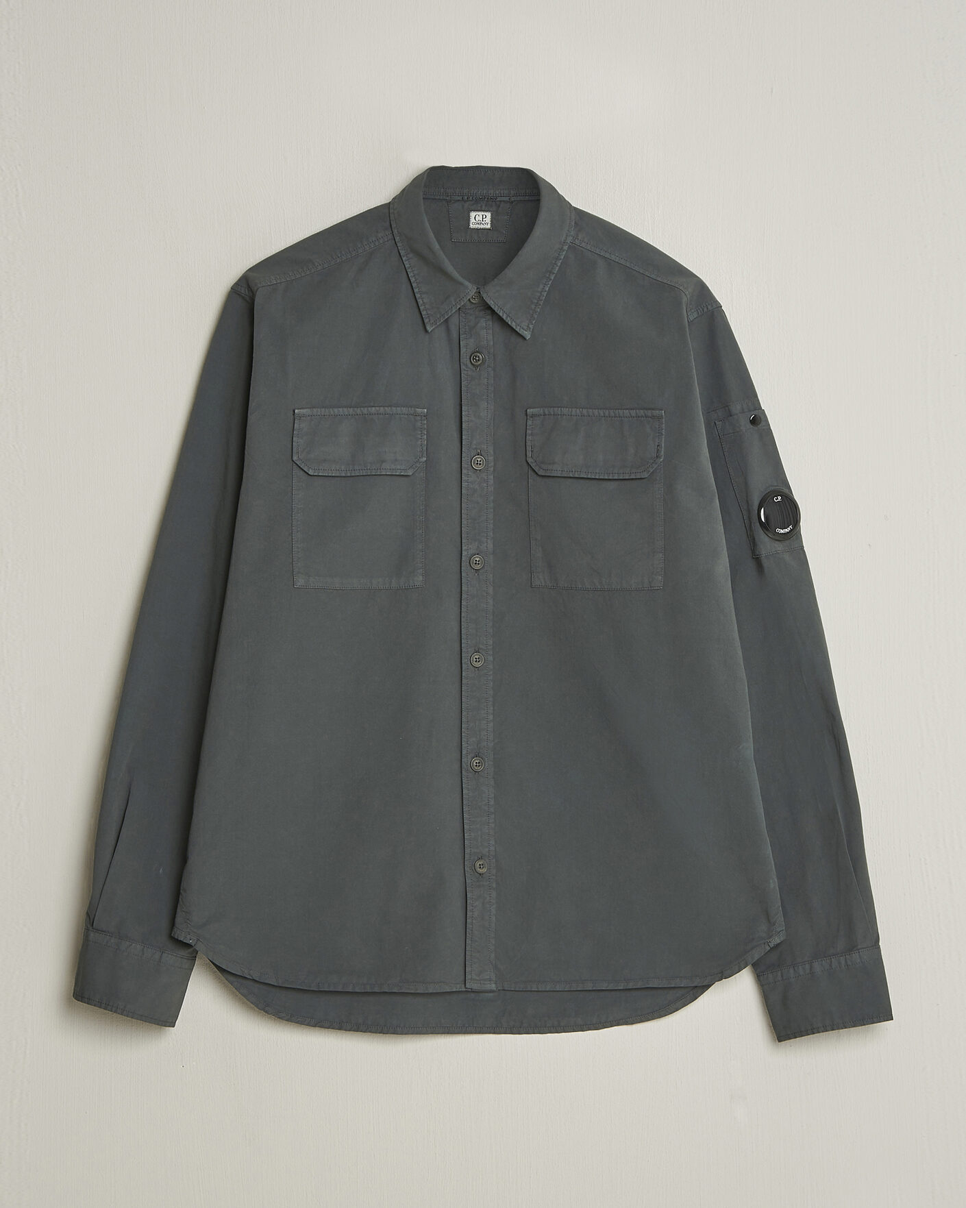 Herre | Skjorter | C.P. Company | Organic Gabardine Pocket Shirt Dark Grey