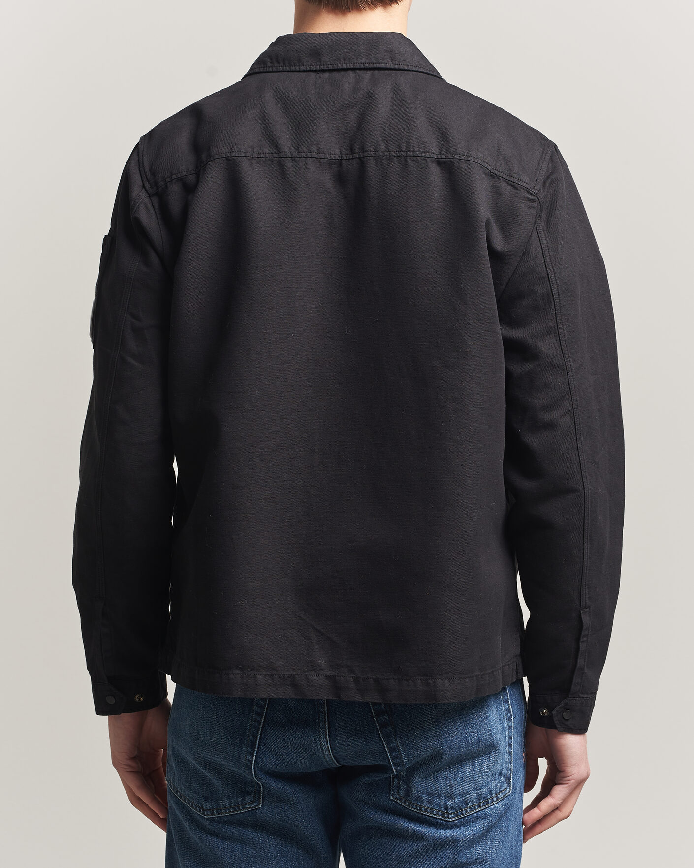 Herre | Skjorter | C.P. Company | Cotton/Linen Zip Overshirt Black