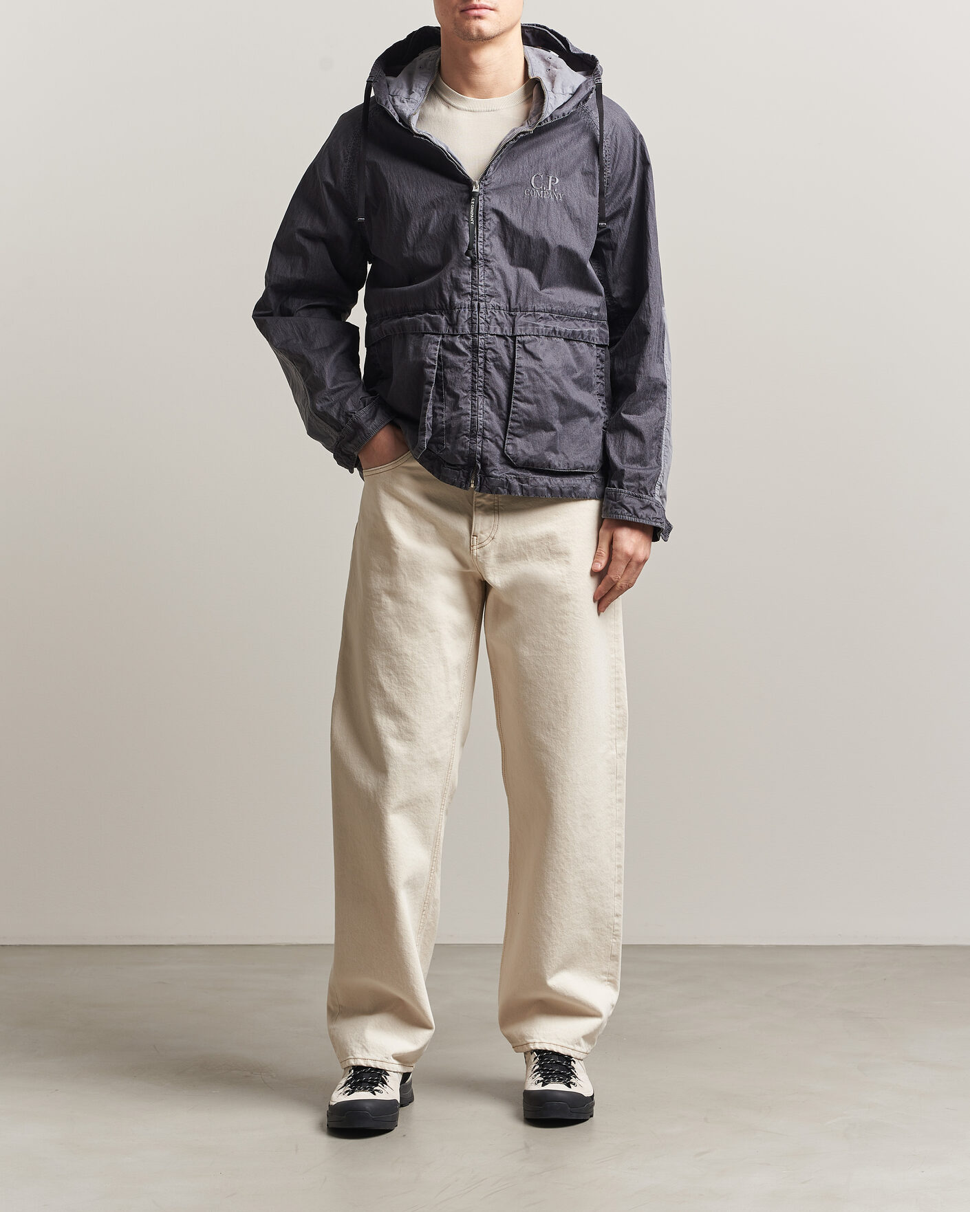 Herre | Jakker | C.P. Company | 50 Fili Wax Hood Jacket Black