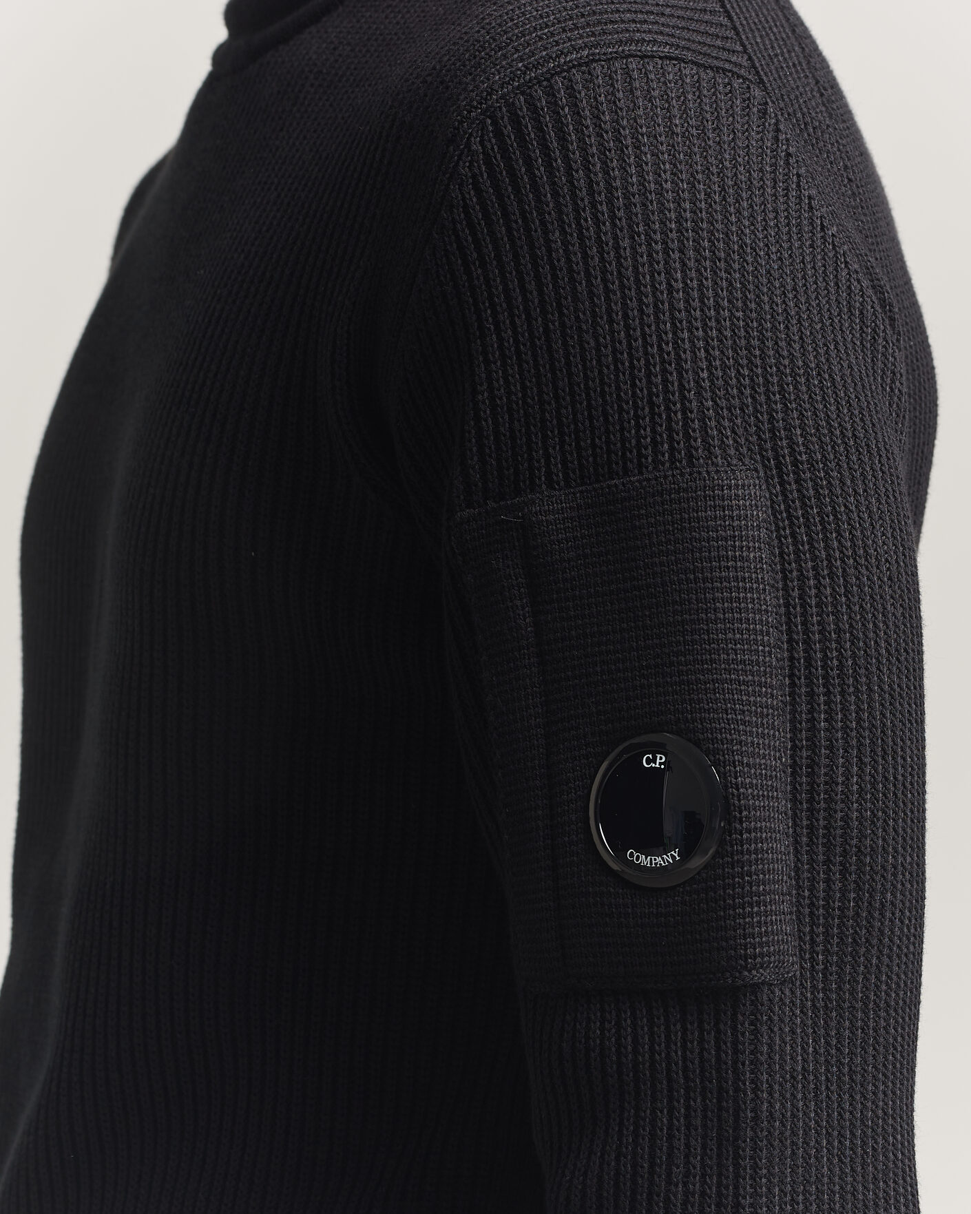 Herre | Trøjer | C.P. Company | Sea Island Knitted Cotton Crewneck Black
