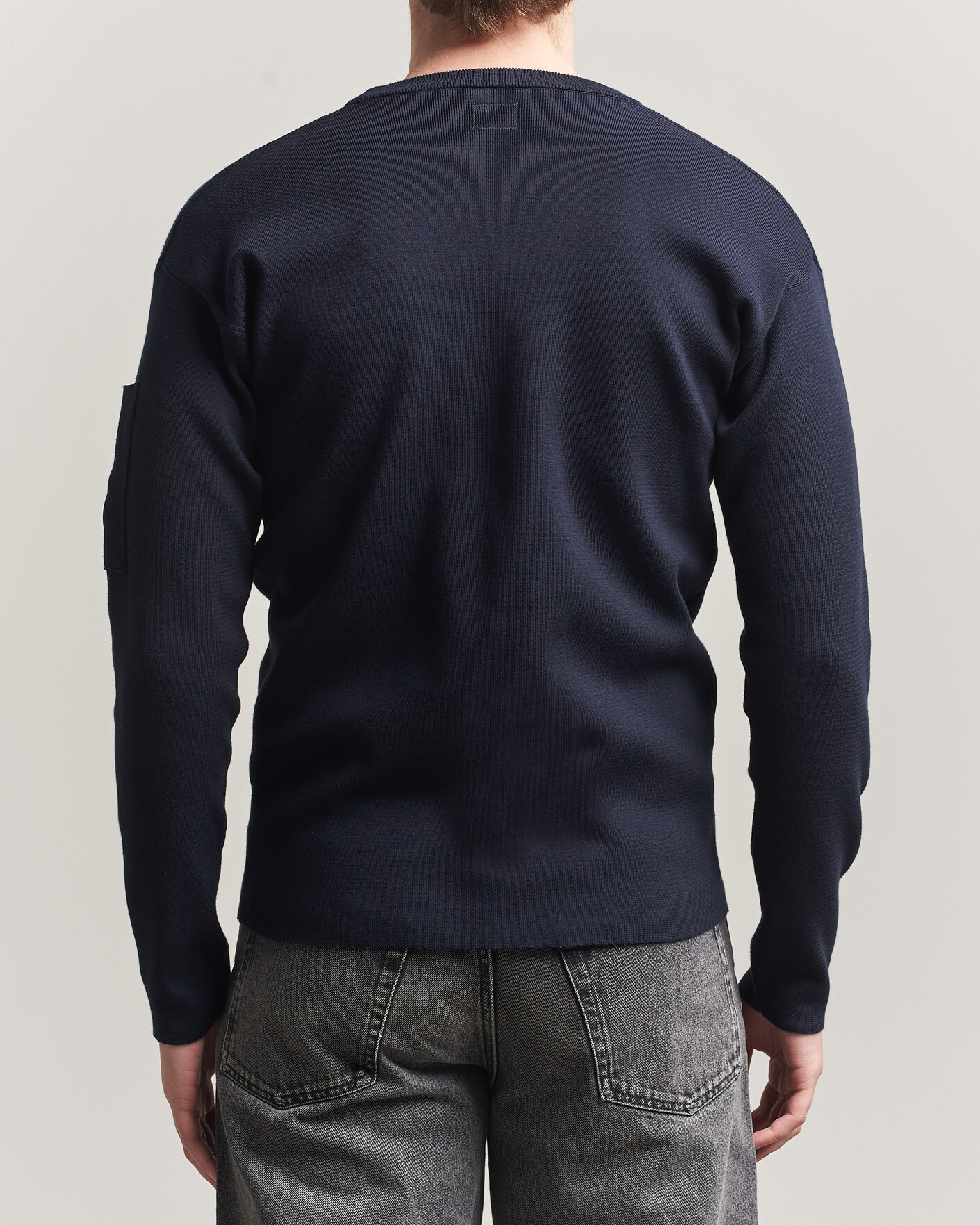 Herre | Trøjer | C.P. Company | Sea Island Fine Knit Cotton Lens Crewneck Navy