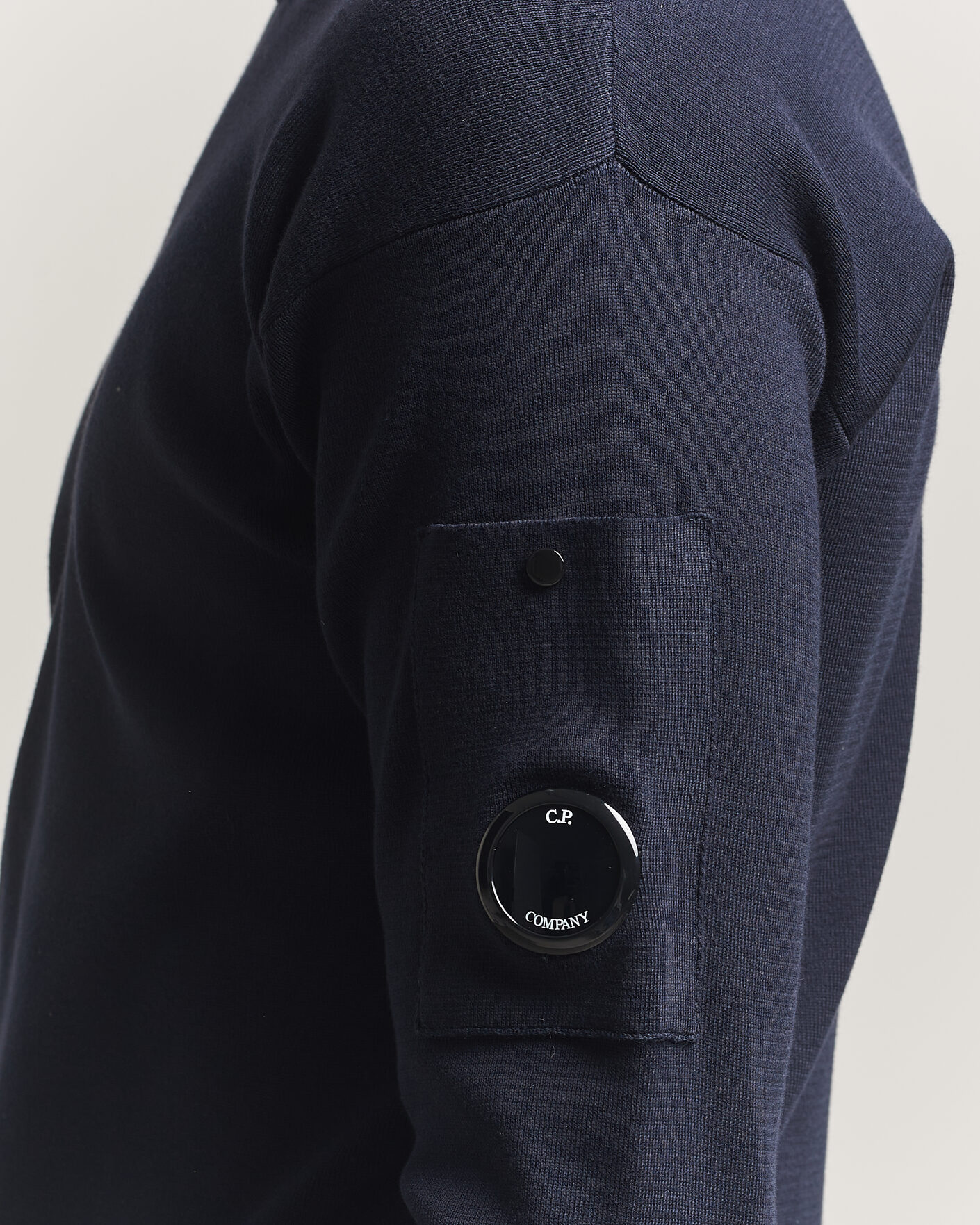 Herre | Trøjer | C.P. Company | Sea Island Fine Knit Cotton Lens Crewneck Navy