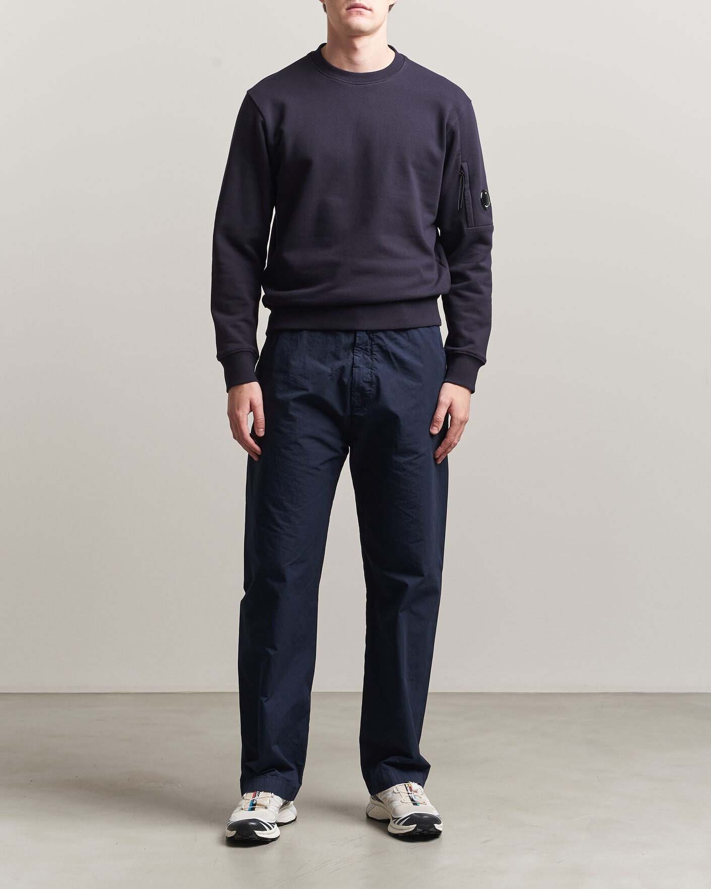 Herre | Trøjer | C.P. Company | Diagonal Raised Fleece Lens Sweatshirt Navy