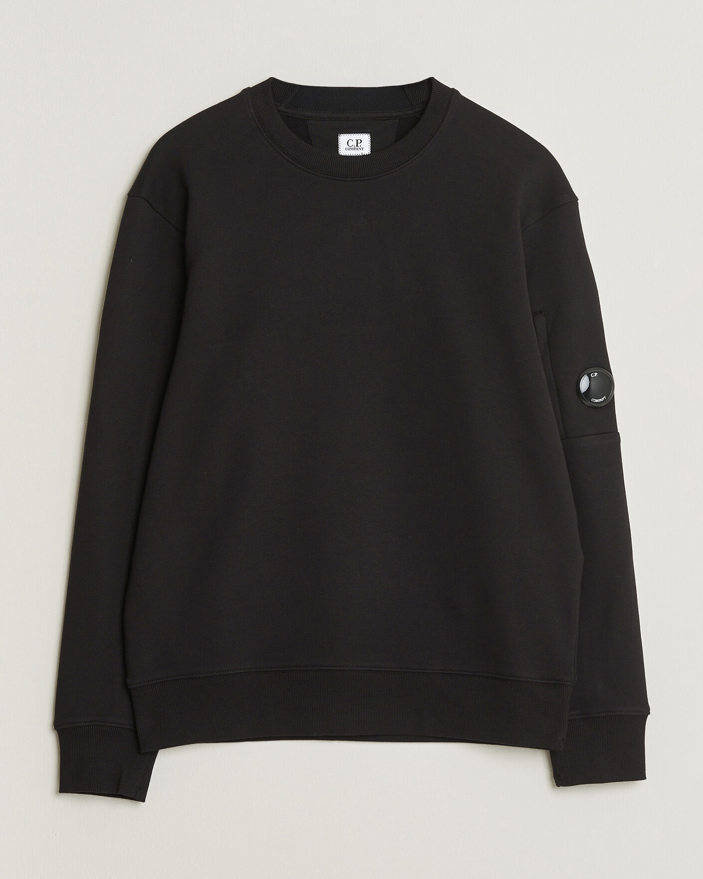 Herre | Trøjer | C.P. Company | Diagonal Raised Fleece Lens Sweatshirt Black