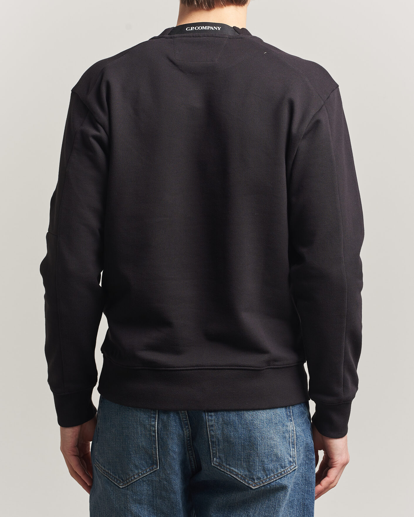 Herre | Trøjer | C.P. Company | Diagonal Raised Fleece Lens Sweatshirt Black