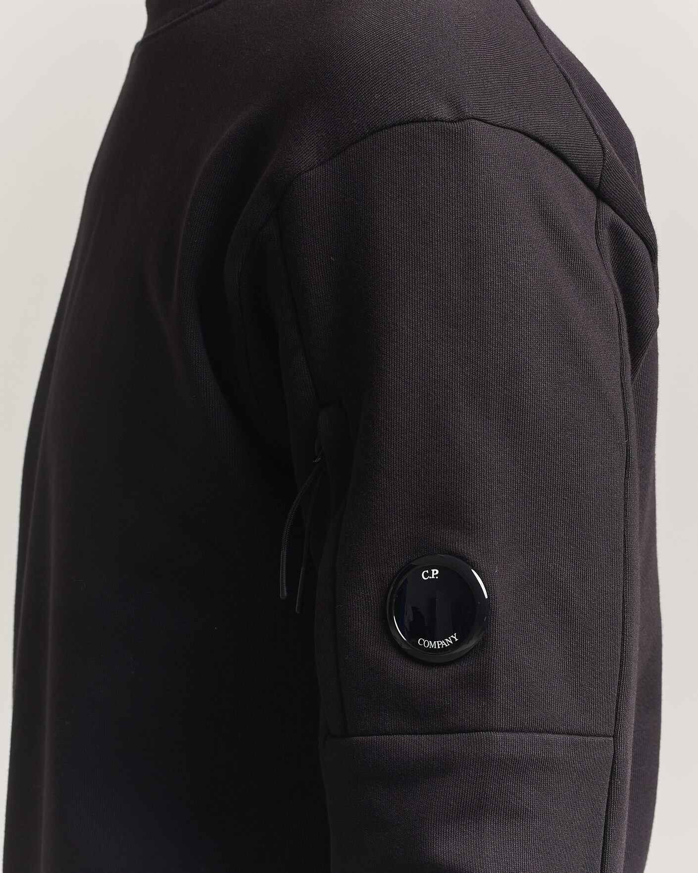 Herre | Trøjer | C.P. Company | Diagonal Raised Fleece Lens Sweatshirt Black