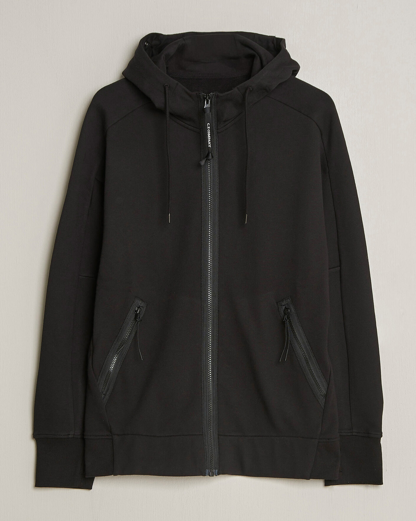 Herre | Trøjer | C.P. Company | Diagonal Raised Fleece Full Zip Goggle Hoodie Black
