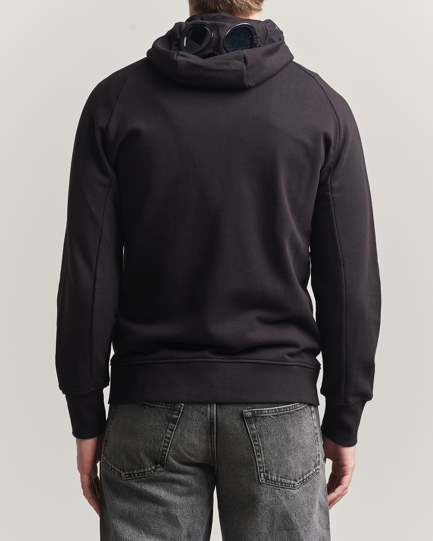 Herre | Trøjer | C.P. Company | Diagonal Raised Fleece Full Zip Goggle Hoodie Black