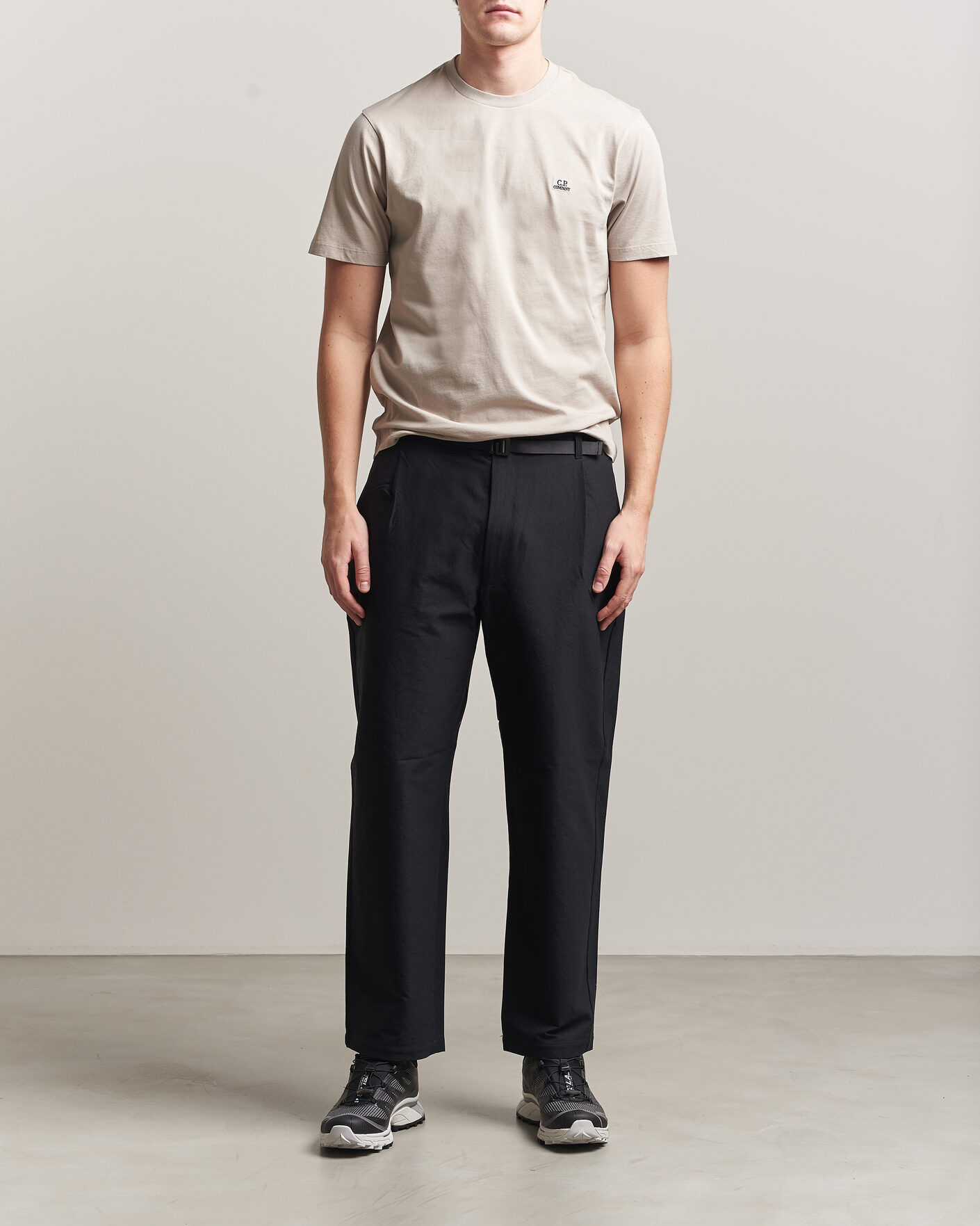 Herre | T-Shirts | C.P. Company | Short Sleeve Small Logo T-Shirt Light Grey