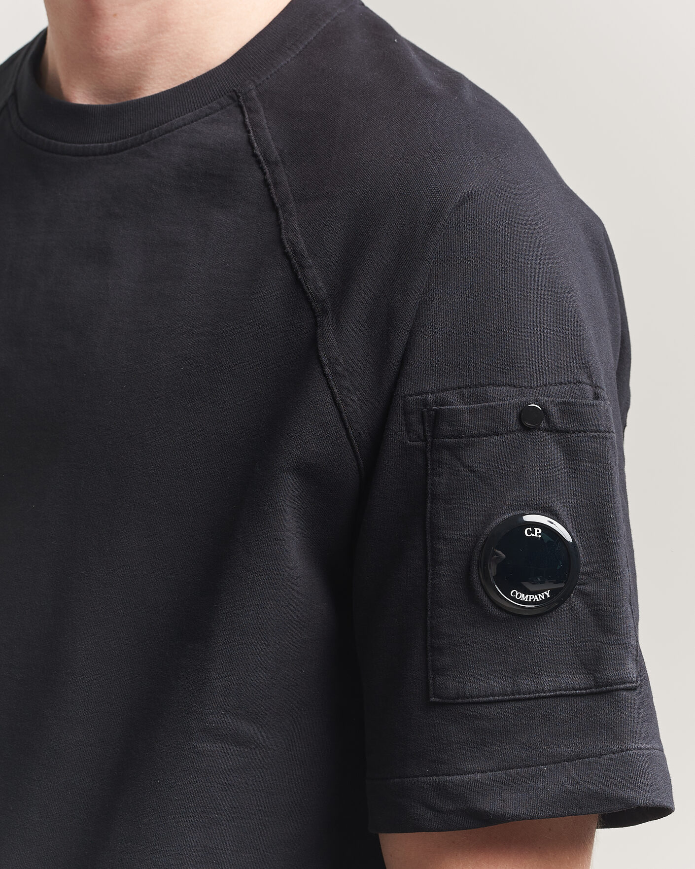 Herre | T-Shirts | C.P. Company | Heavy Weight Lens T-Shirt Black