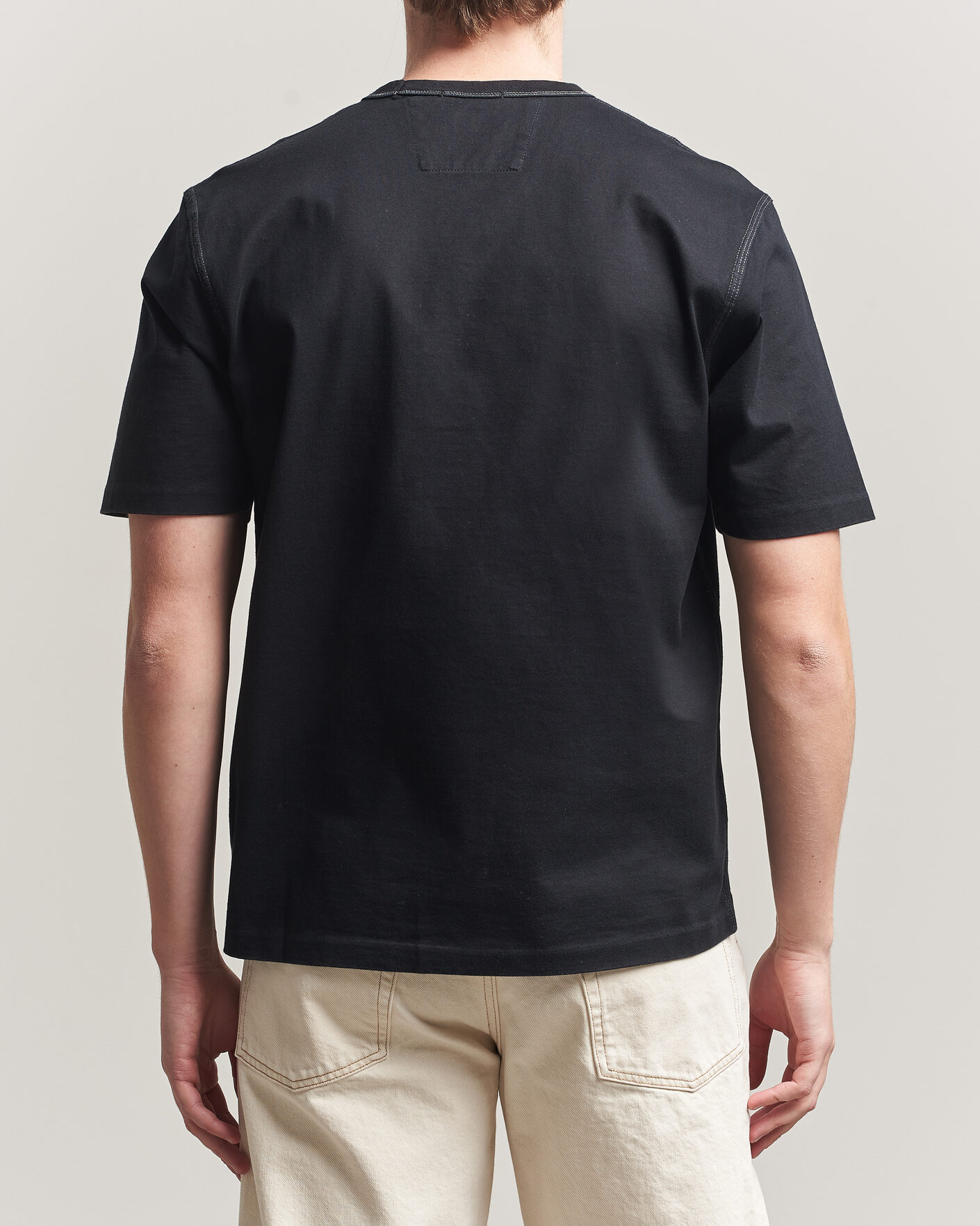 Herre | T-Shirts | C.P. Company | Mercerized Heavy Cotton Chest Logo T-Shirt Black