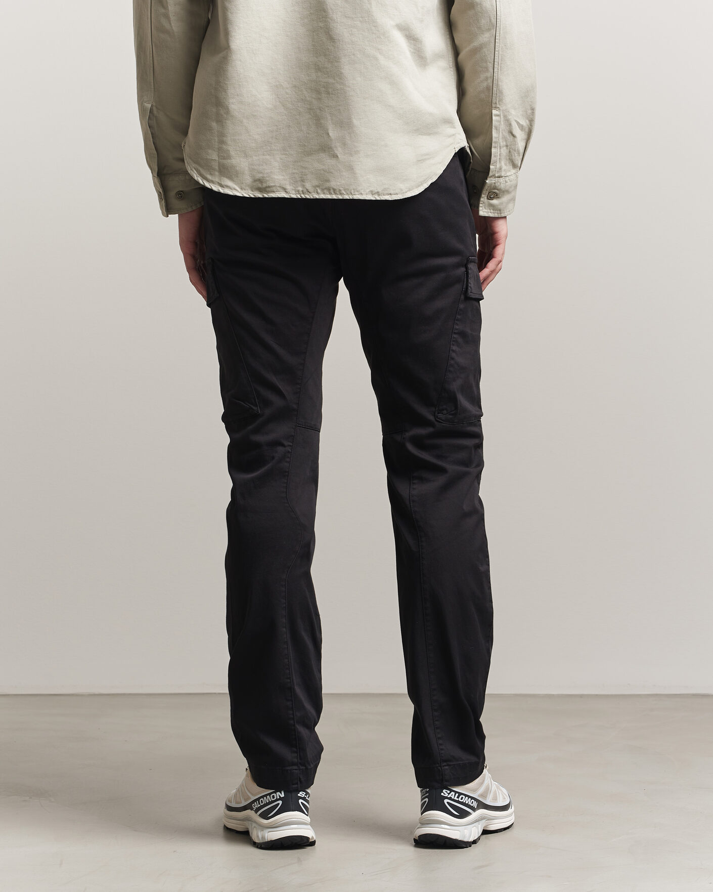 Herre | Bukser | C.P. Company | Satin Stretch Cargo Pants Black