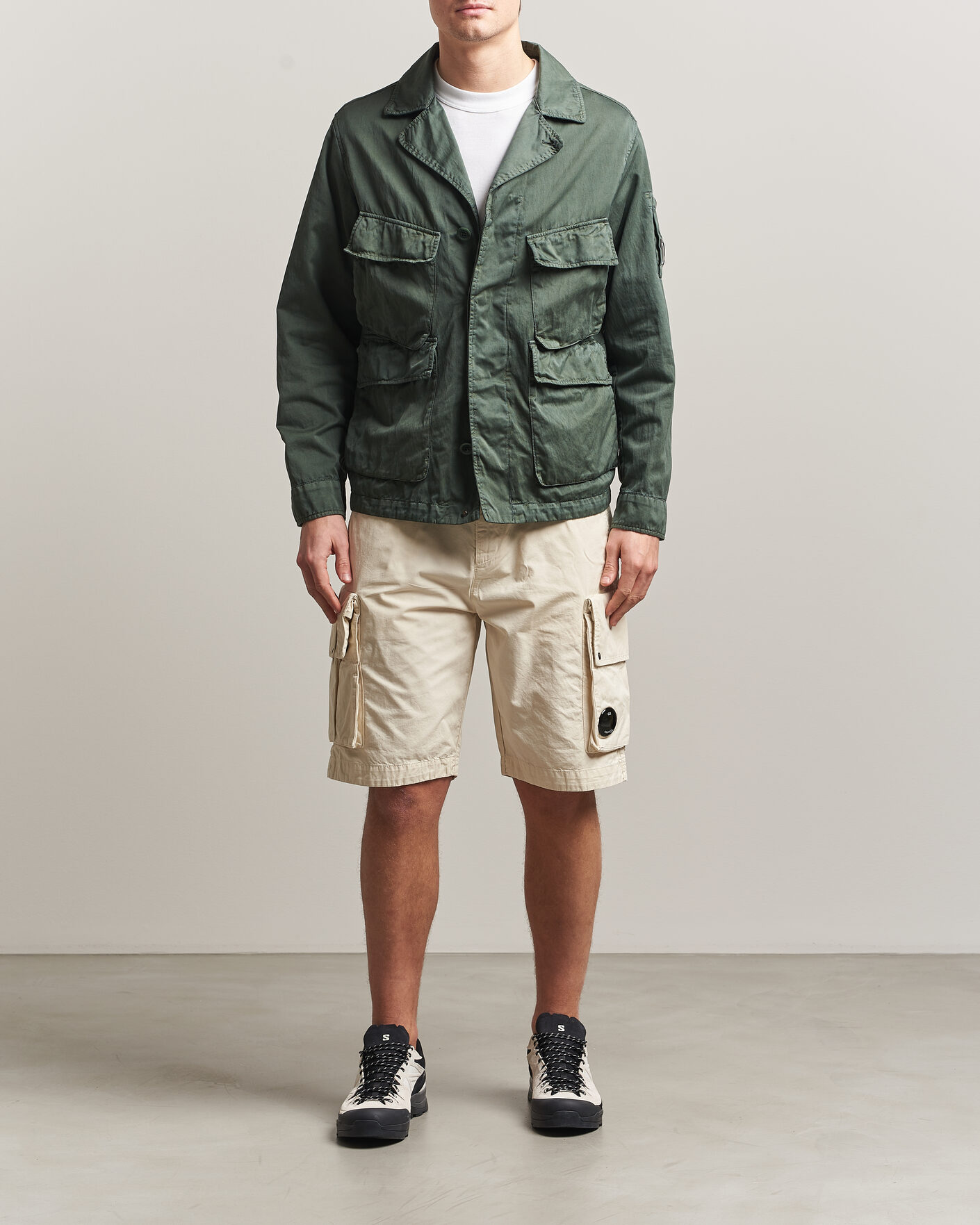 Herre | Shorts | C.P. Company | Cotton Gabardine Cargo Shorts Cream